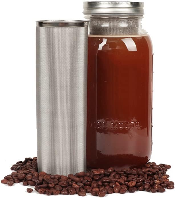 UPTRUST Cold Brew Coffee Maker Filter for 2Quart/64ounce Wide Mouth Mason Jar-Iced Coffee&Tea&Fruit Maker (Jar NOT Included)