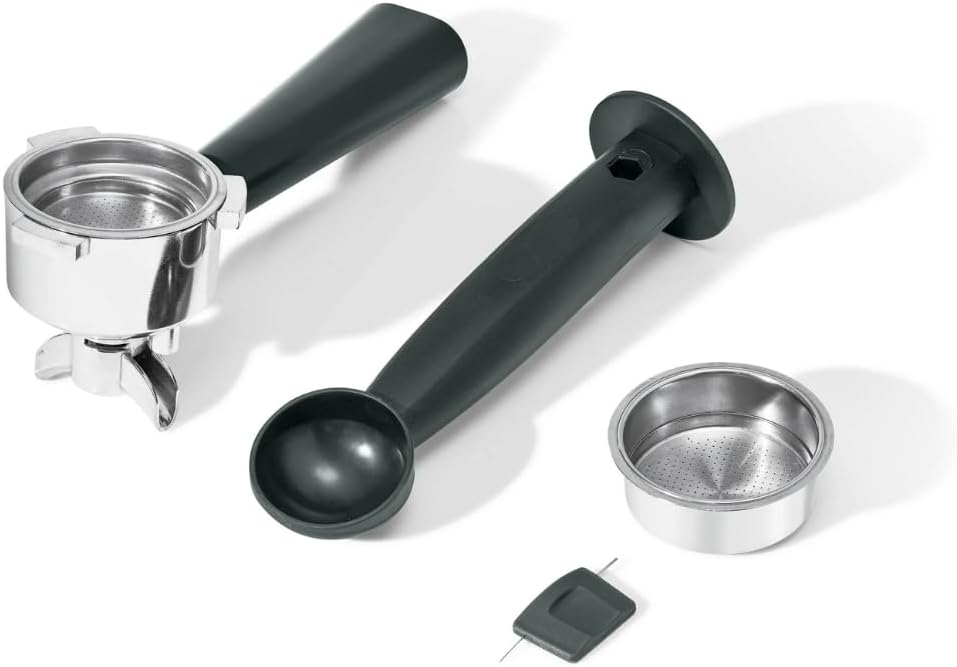 Beautiful Slim Espresso Maker by Drew Barrymore – 20‑Bar Pressure, Dual‑Spout 52 mm Portafilter, 50 oz Removable Tank, 2‑in‑1 Steam Wand & Touch Controls (Porcini Taupe)