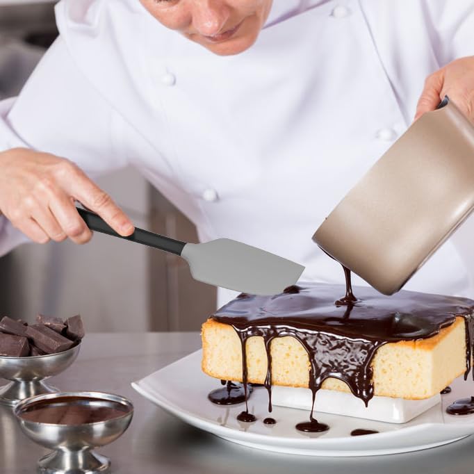 Coukre Silicone Spatula Set of 5,High Temperature Resistant, Food Grade Silicone, Dishwasher Safe, for Baking, Cooking (Gray)