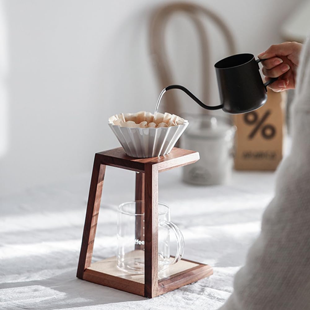 watchget Pour Over Coffee Station Coffee Dripper Stand Wooden Drip Station Pour Over Coffee Maker Stand Filter Holder