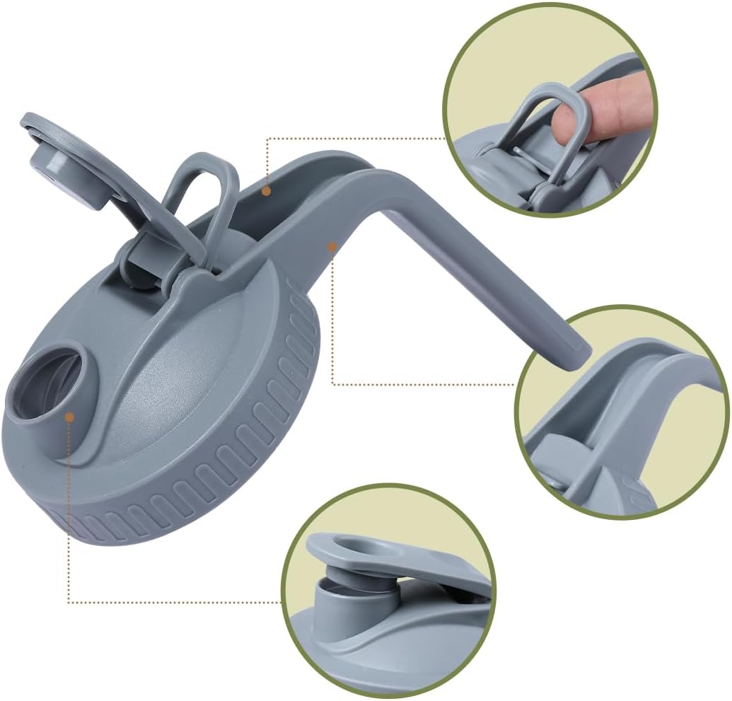 Glass Tea Pitcher with Wide Mouth Airtight Lid Leak Proof Fridge Container with Gray Lid Mason Jar for Water, Tea,Juice and Drinks (2 Pack-64OZ)