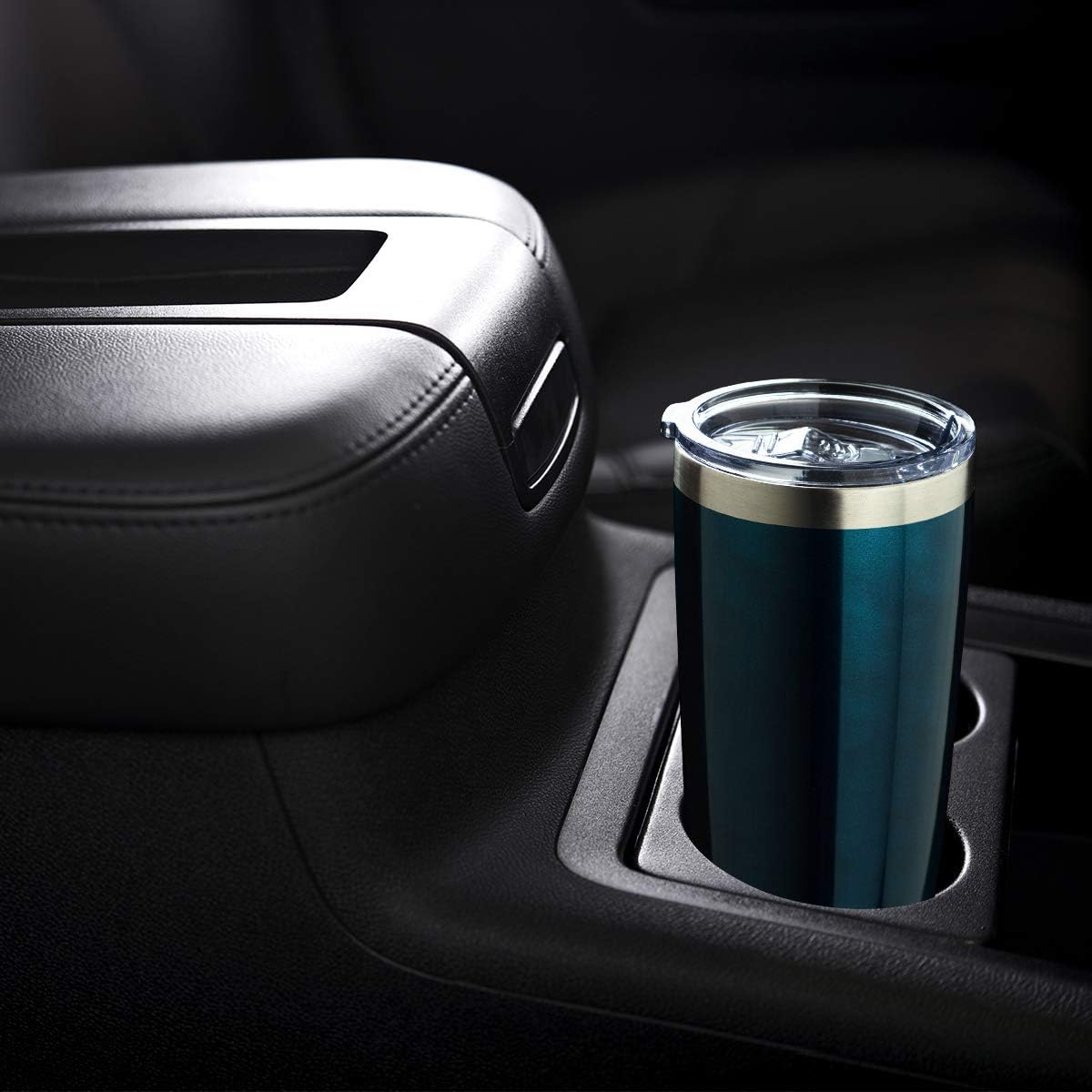 COMOOO 20oz Double Wall Vacuum Insulated Travel Mug Bulk Stainless Steel Tumbler with Lid and Straw Durable Powder Coated Insulated Coffee Cup for Cold & Hot Drinks (Peacock blue, 12 pack