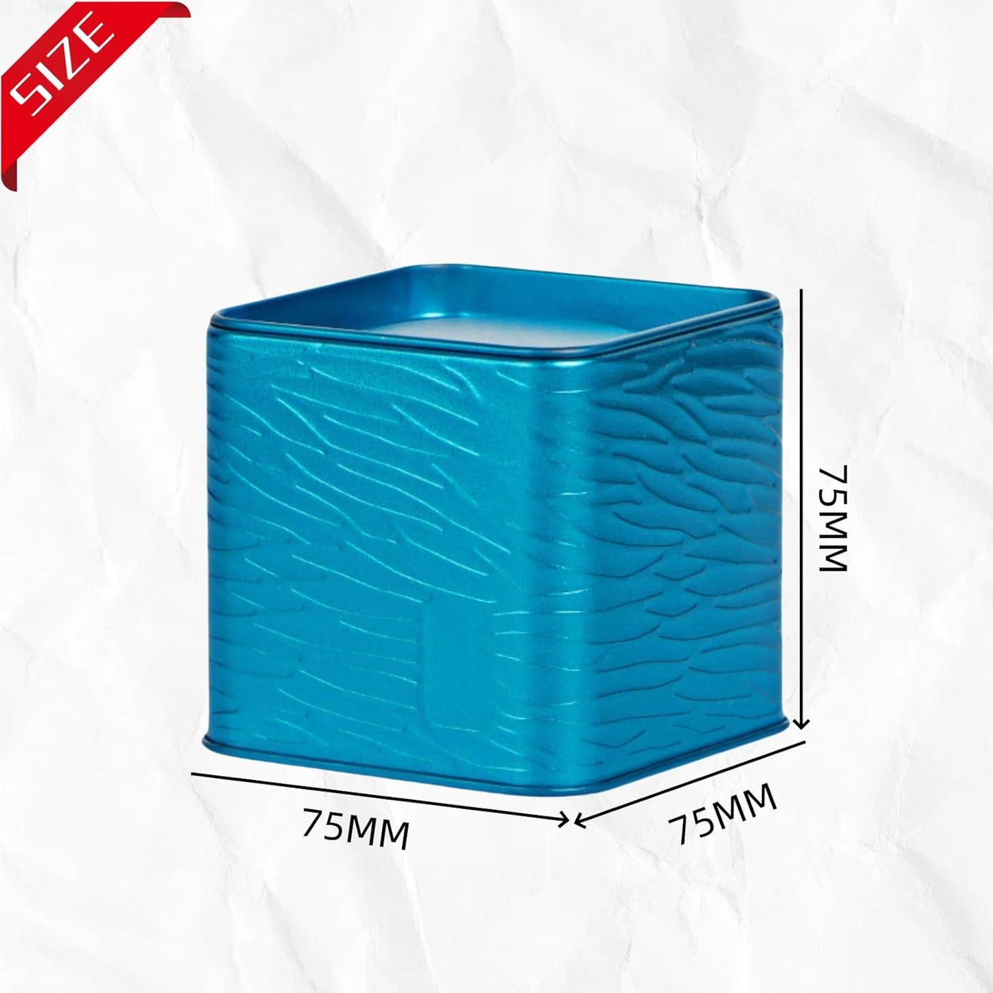 HAN SHENG 2 Pcs Decorative Square Tea Tin Tea Storage Containers Loose Tea Storage Coffee Tins Food Storage Container for Tea Coffee Herb Candy Chocolate Sugar Spices (Dark Blue)