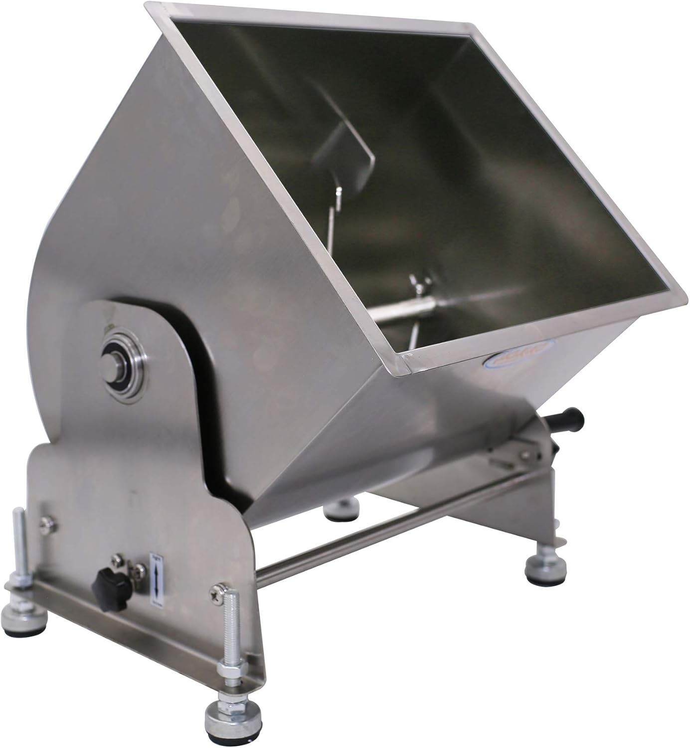 Commercial Stainless Steel 60-Pound/30-Liter Capacity Tilt Tank Manual Meat Mixers,(Mixing Maximum 45-Pound for Meat),Sausage Mixer Machine Meat Processing Equipment, Silver, FME30T