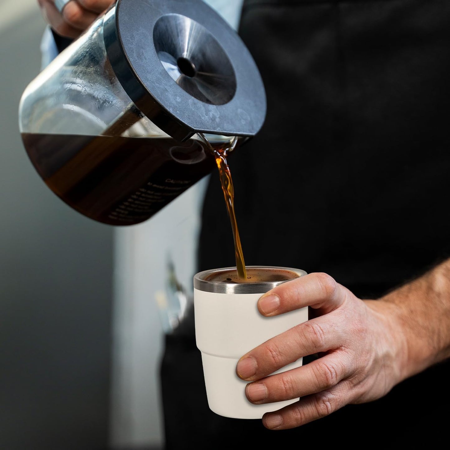 6oz Vacuum Insulated Espresso Cup Set of 2, Espresso Shot Cup for Coffee, Double Wall Stainless Steel Mini Tumbler Shot Glasses with Lid, Mini Coffee Cup