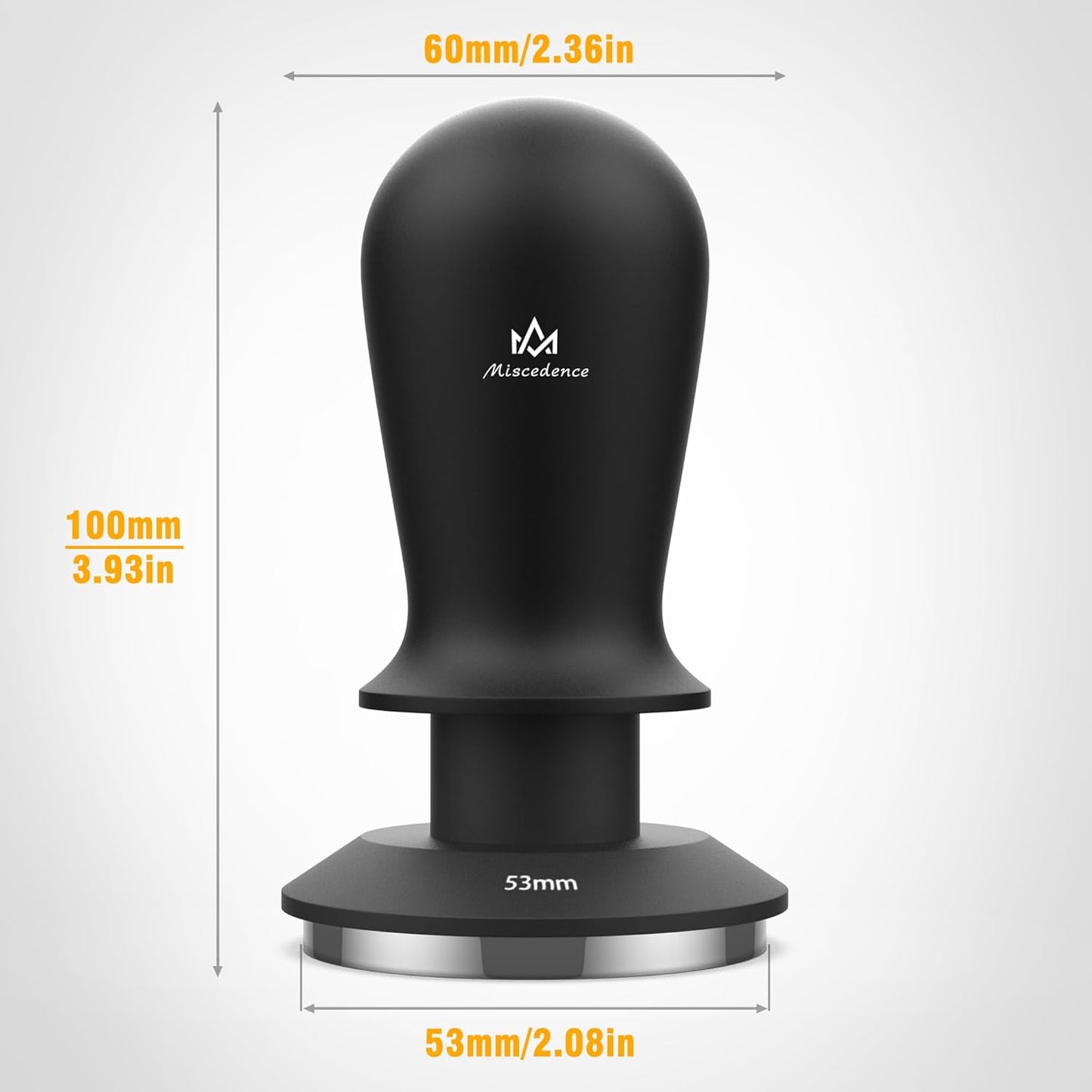 Espresso Tamper 53mm Calibrated Spring Loaded Coffee Tamper with Constant Pressure, Triple Spring Impact Sound Feedback for Barista Home Use (white, 53mm)