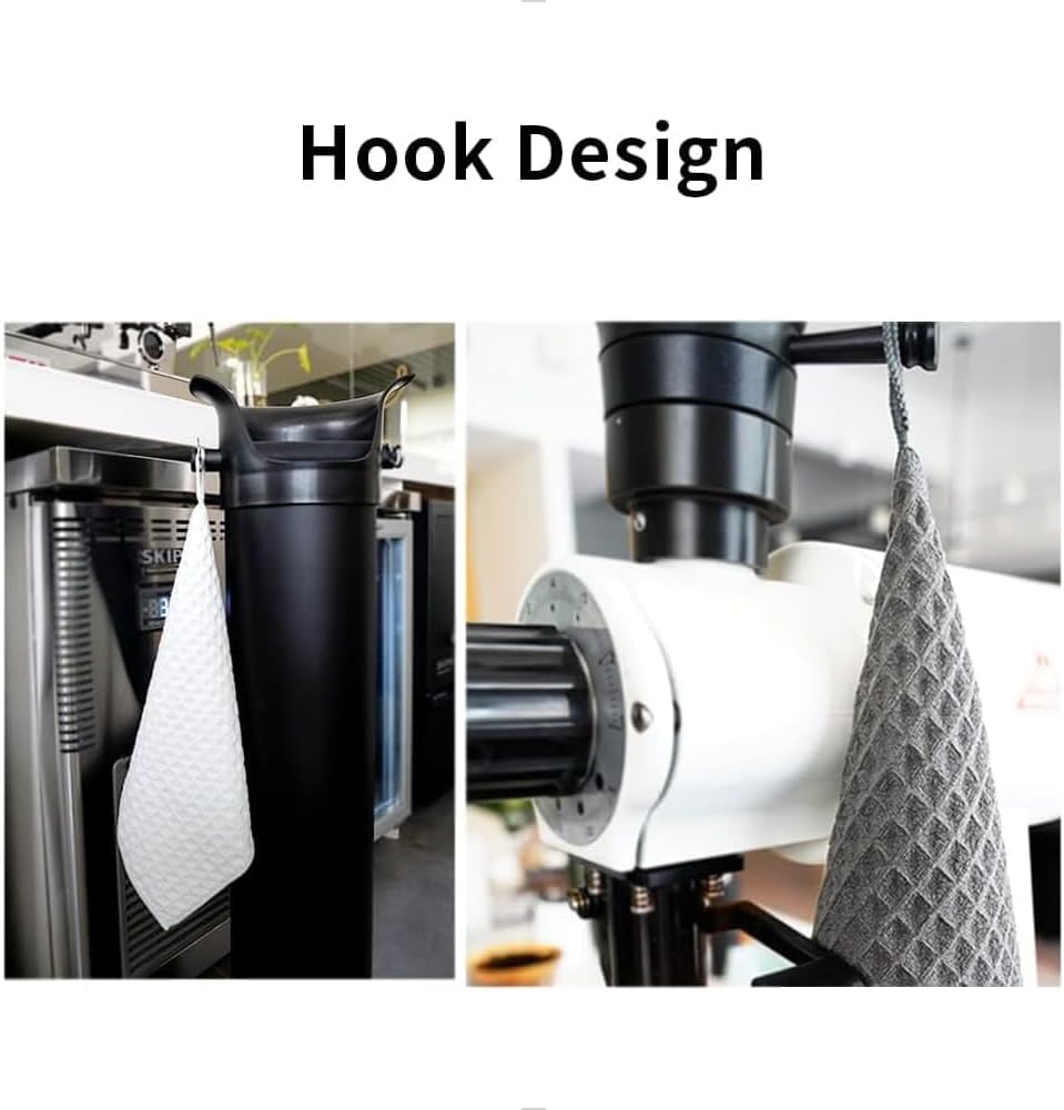 Barista Micro Cloth 4 Pack - watchget Microfiber Barista Cleaning Towels Coffee Cleaning Accessories for Espresso Machine, Steam Wand, Countertop, Khaki(12"x12")