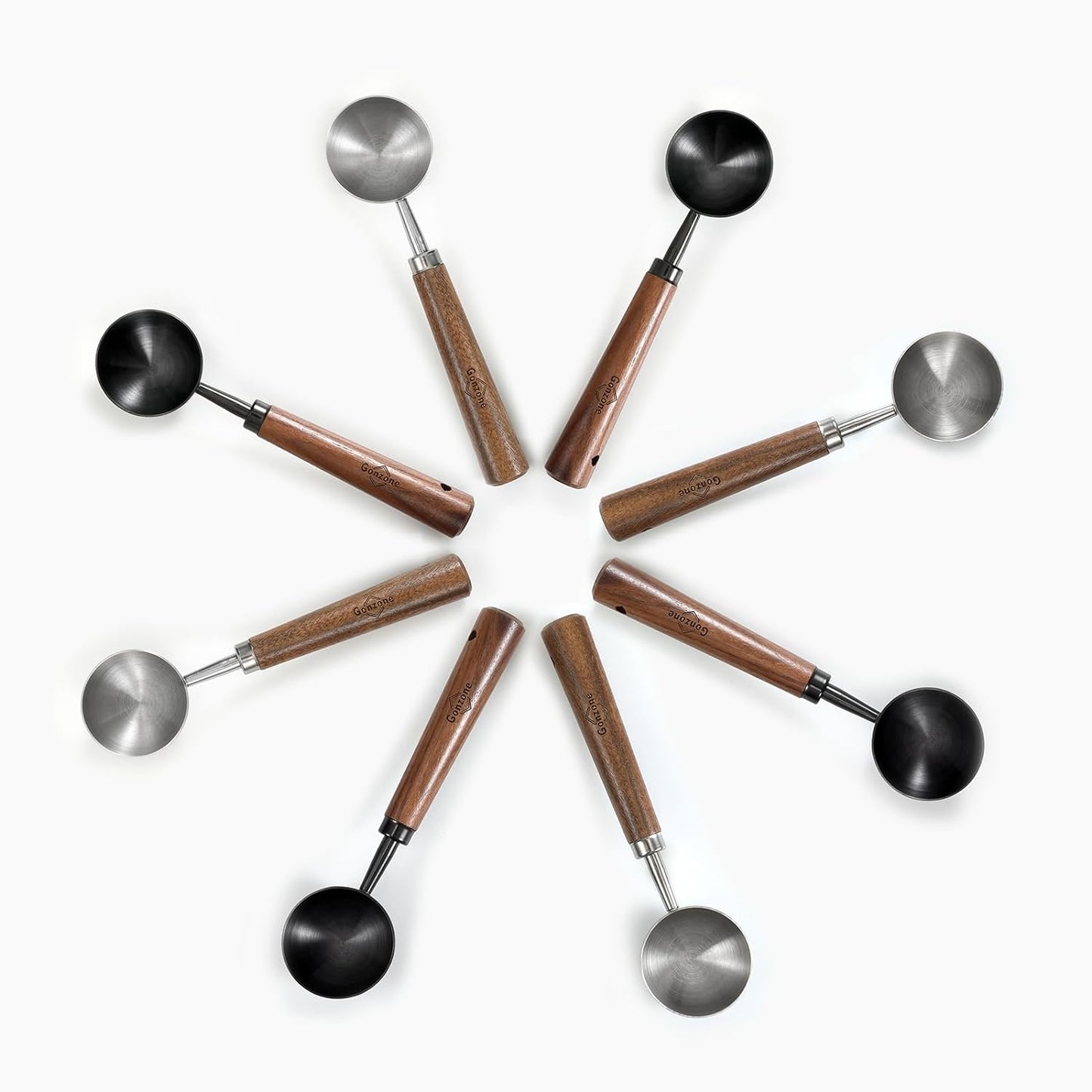 Vintage Coffee Measuring Spoon - 304 Stainless Steel,Coffee Scoop, 10g Capacity, Walnut Handle - Perfect for Coffee, Tea, and More (Gunmetal)