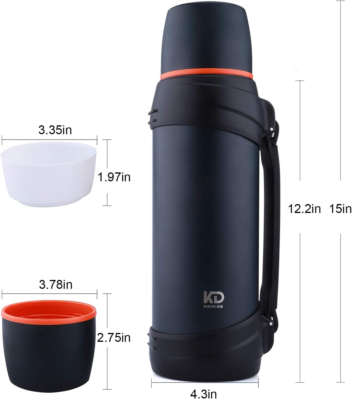 85oz Large Coffee Thermoses for Travel - Insulated Water Jug Classic Vacuum Bottle with Plastic Cup - Stainless Steel Thermos for Hiking Fishing