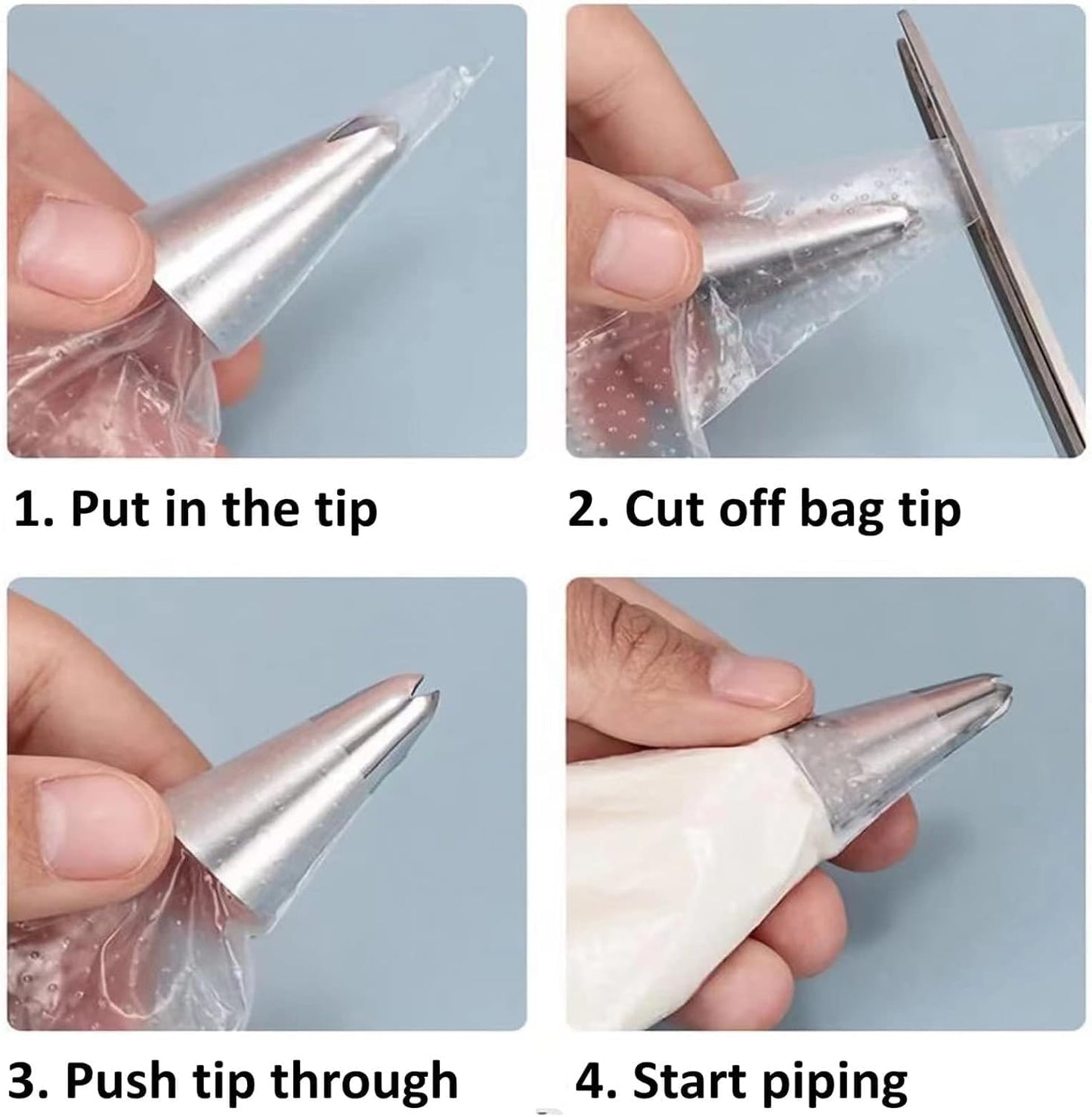 20 Inch icing bags Disposable, Large Pastry Bags Disposable Cake Decorating Bag 100 Count, Thick Plastic Non-Slip Anti-Burst Cake Bags for Frosting Decorating Cake Cupcake Cookie, Easy to Squeeze