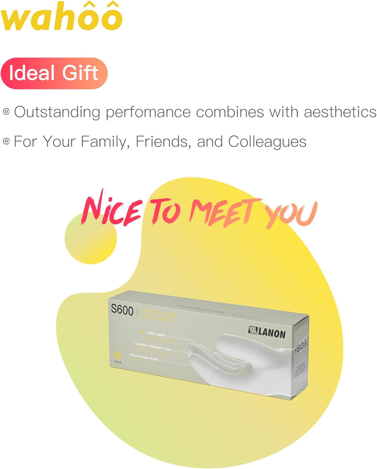 wahoo Professional Liquid Silicone Oven Mitts Gloves, Heat Resistant Gloves for Cooking, Baking, CoralAir Liner, 12 Inch, Purple, XXL