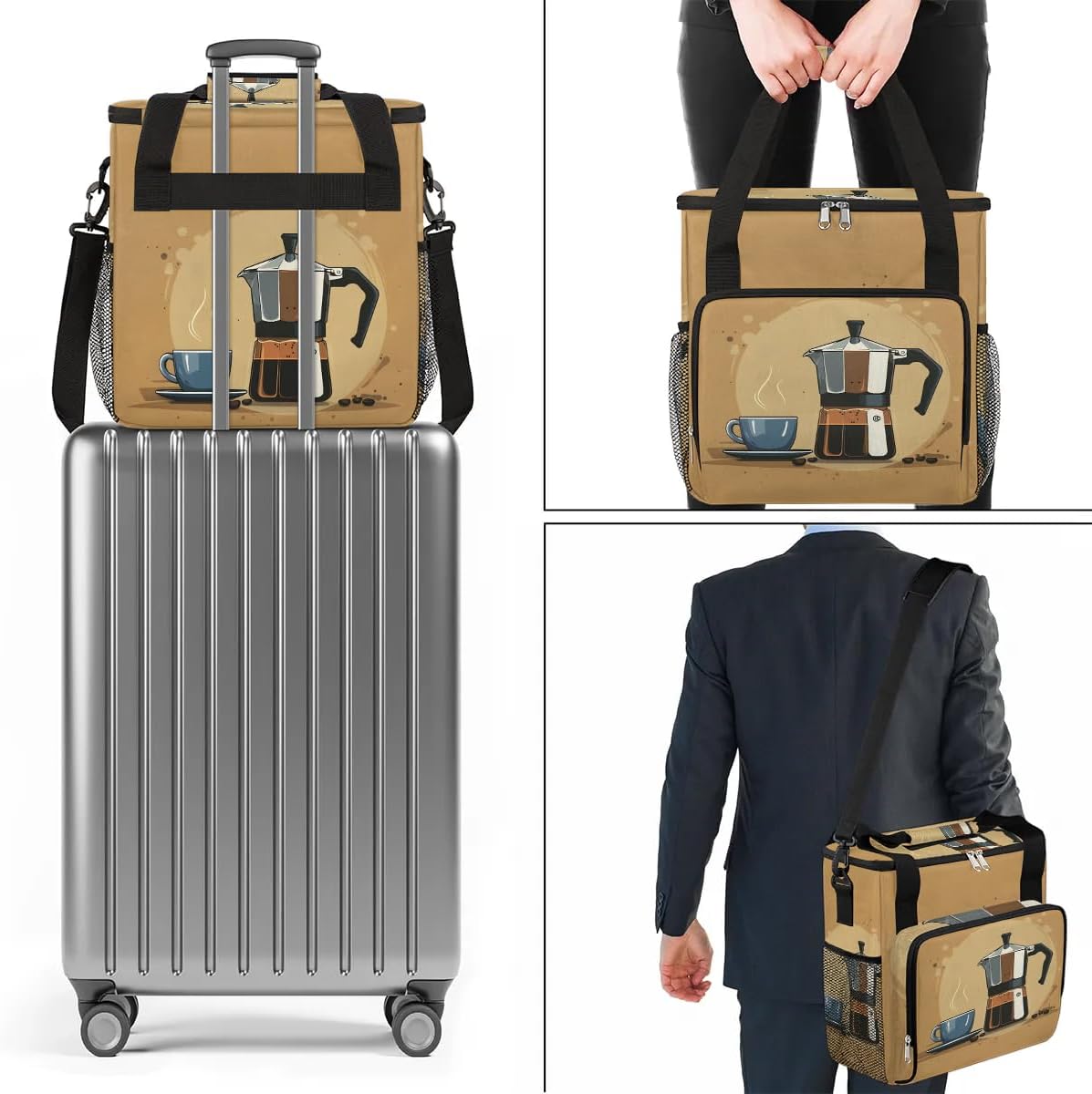 Travel Coffee Maker Carrying Bag Compatible with Keurig K-Mini or K-Mini Plus, Single Serve Coffee Maker Portable Storage Bag with Shoulder Strap(Bag Only)