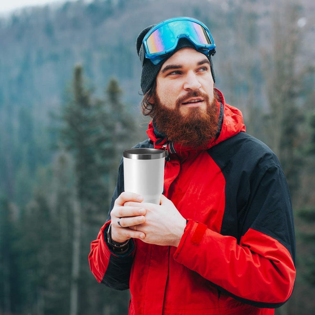 HASLE OUTFITTERS 30oz Stainless Steel Tumbler, Double Wall Vacuum Insulated Travel Mug Tumbler, Durable Insulated Coffee Mug, Gift Box Set (White, 12)