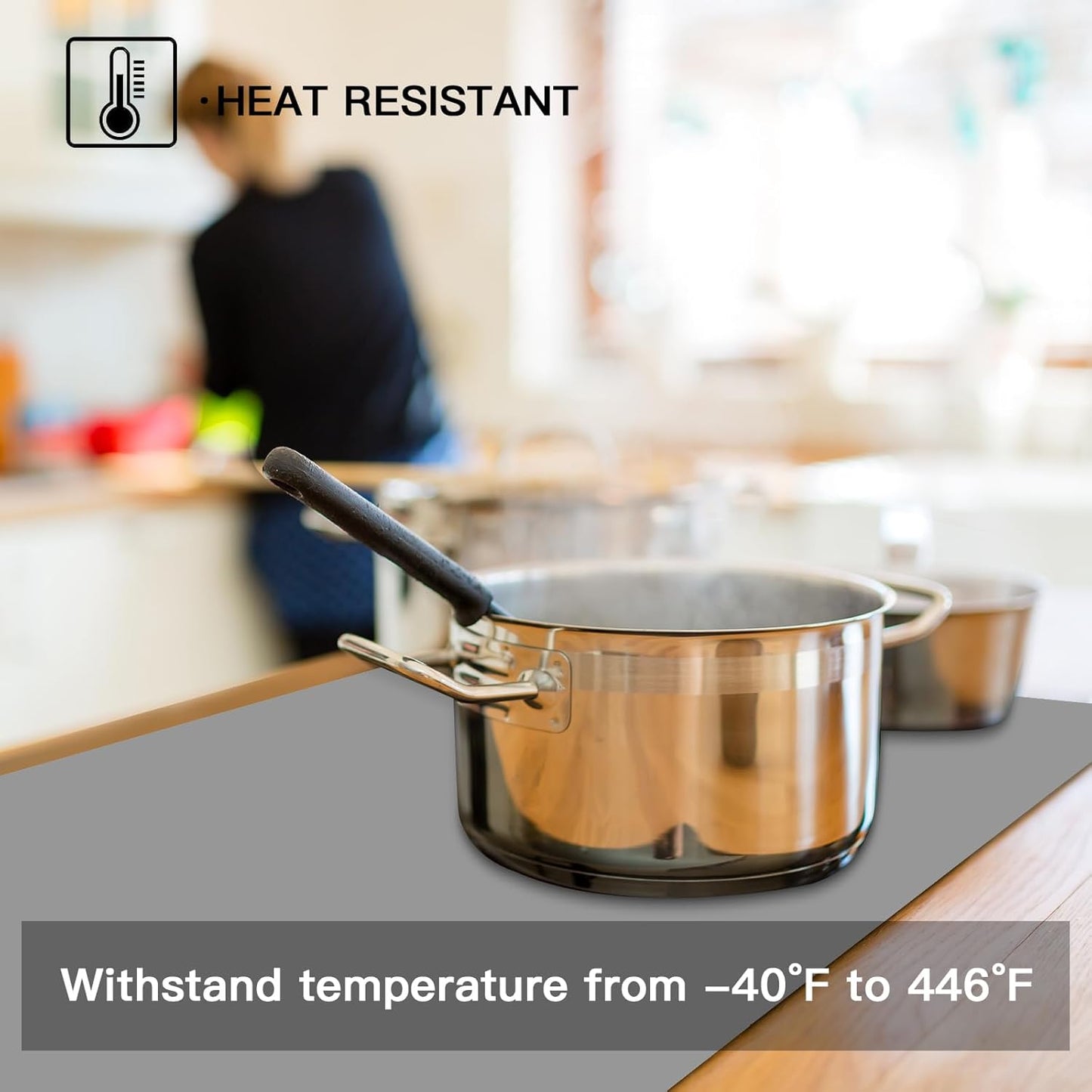 Silicone Mats for Kitchen Counter, 47.3"x23.6"x0.08" Largest Heat Resistant Mat Kitchen Island Waterproof 2MM Thick Countertop Protector Mat Nons-slip Extra Large Counter Mat (Green)