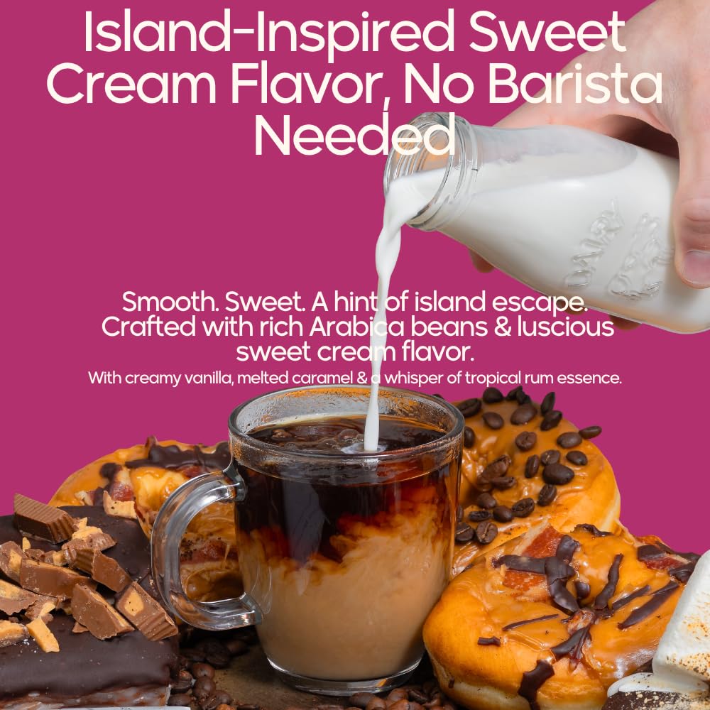 Ground Flavored Coffee In Filter Packs | Sweet Cream Jamaican Me Crazy | Medium Roast Low Acid Mold Free Pouches | Highest Rated Gourmet Bulk Individual Premeasured Packets for 10-12 Cup Drip Maker