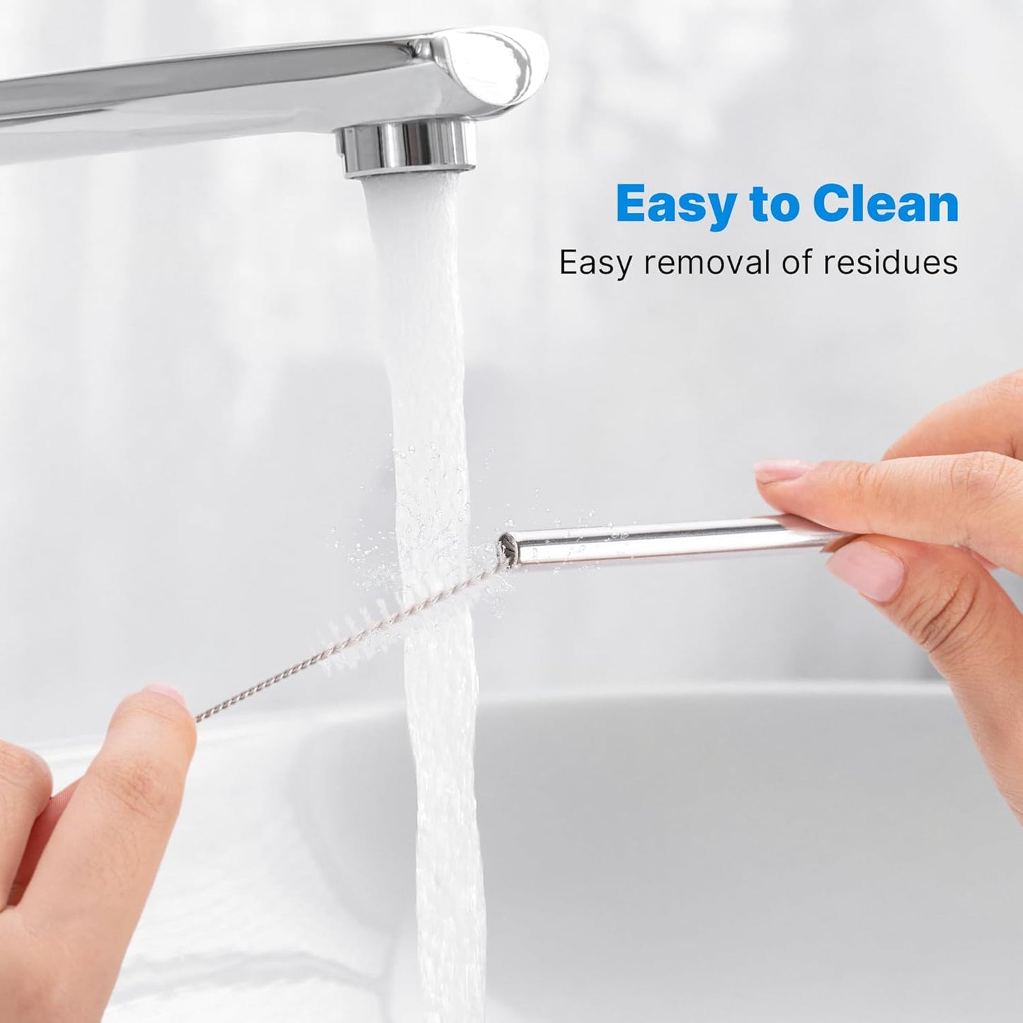 Repeatable Metal Straw with Silicone Tips for 30 oz Stanley Tumbler, 2 Pcs 30 oz Stainless Steel Straws Replacement for Stanley Tumbler, 1 Straw Brush, BPA Free(Cream Grey)