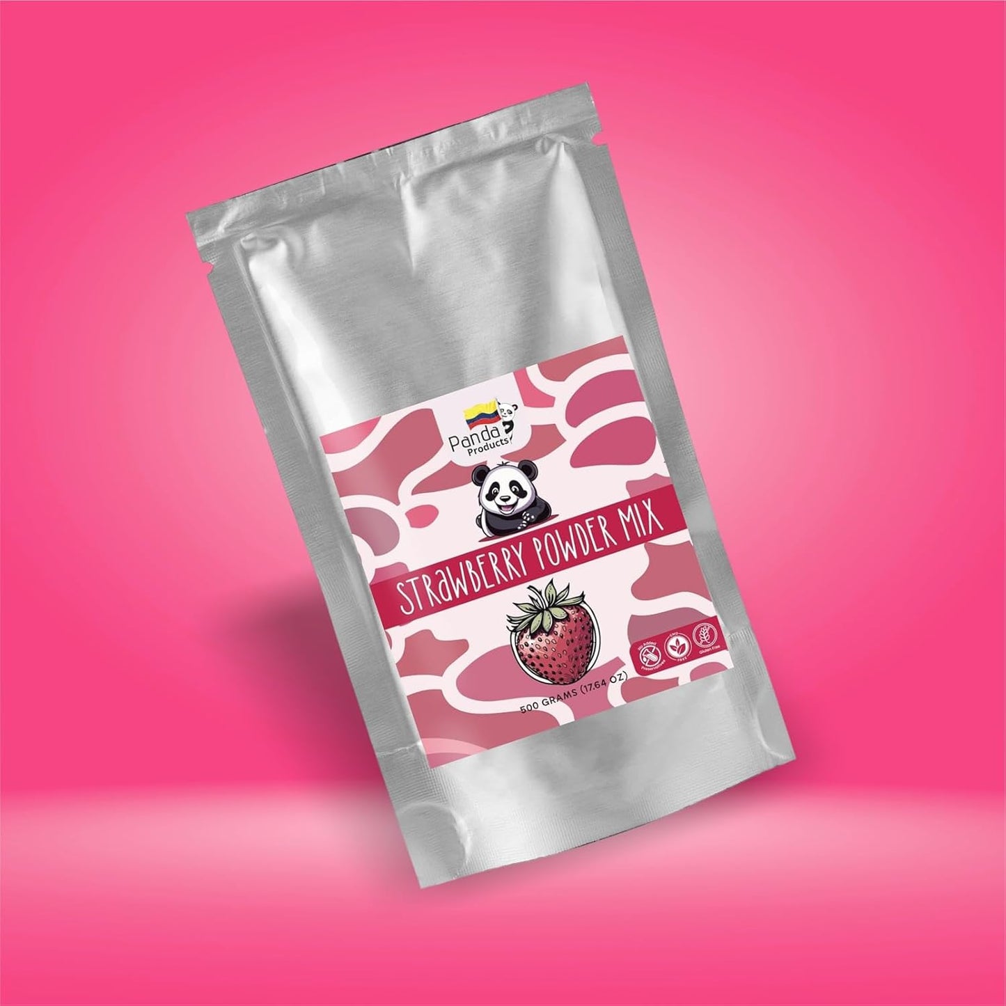 Panda Products Strawberry Powder – 17.64 oz | Premium Flavored Powder for Bubble Tea, Smoothies, Slushes, Milkshakes & Desserts