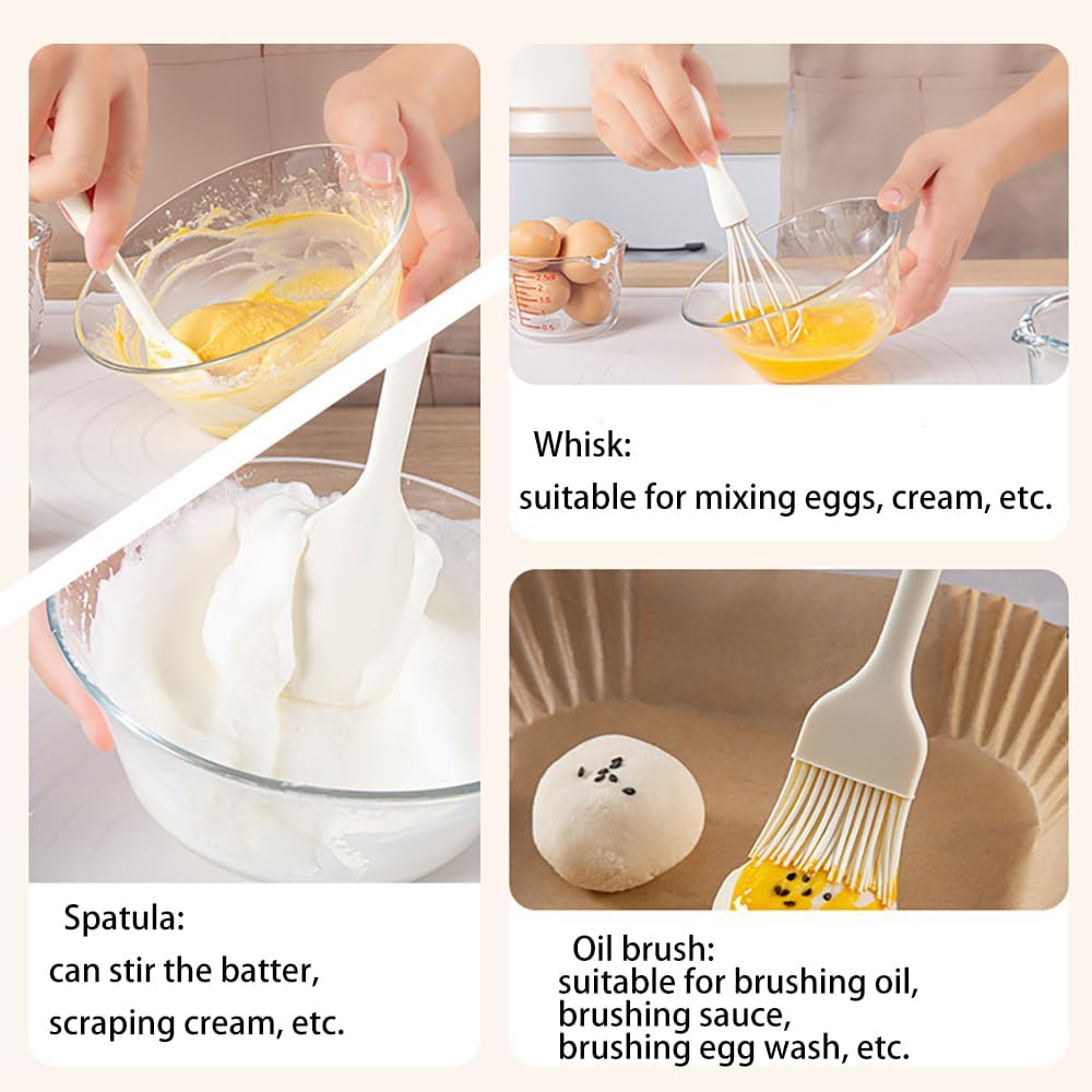 Kitchen tools for cooking 3pcs set-Silicone Pastry Brush Baking Brush,Whisk, Spatulas