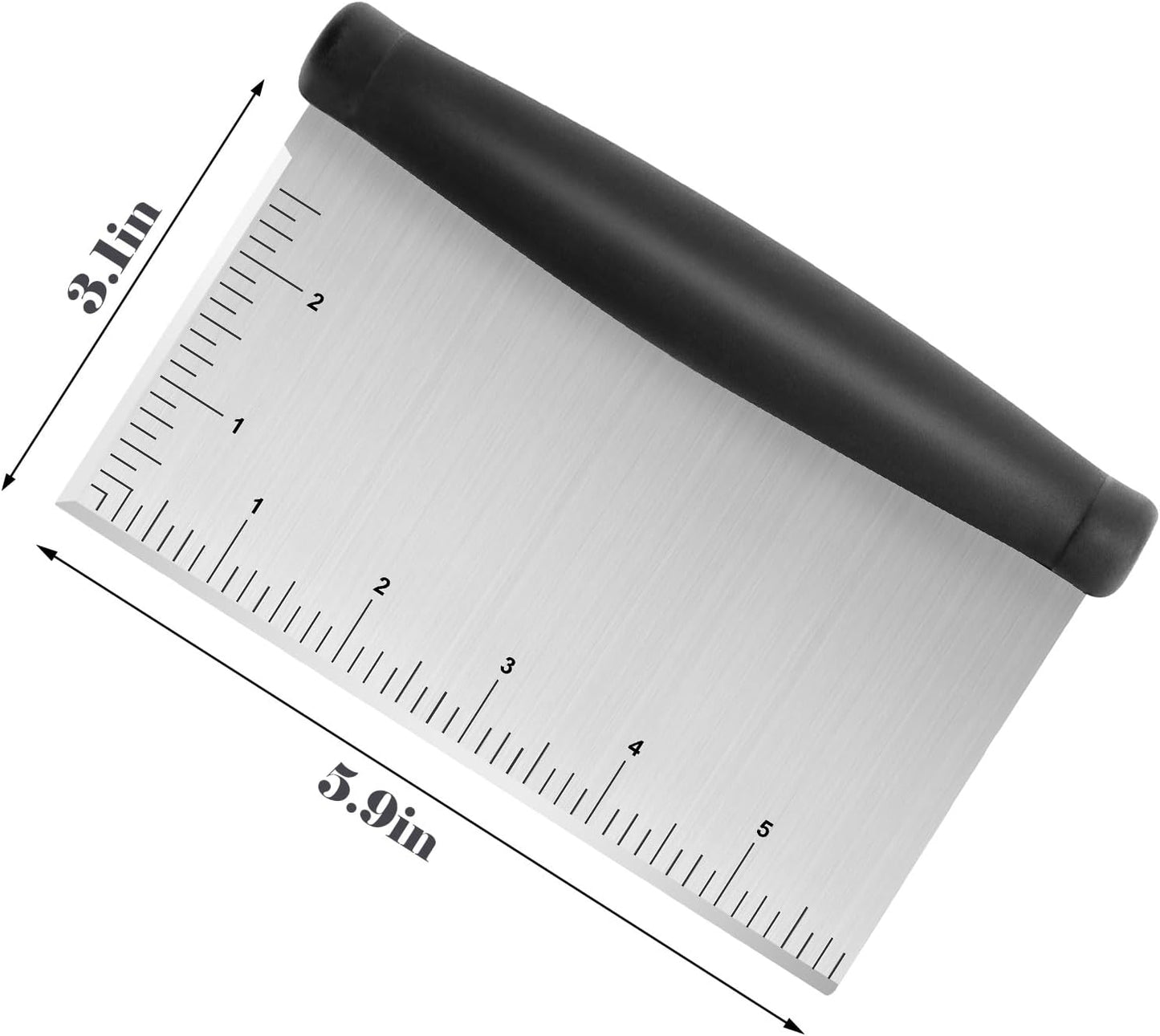 2pcs Stainless Steel Dough Scraper & Chopper - 6 Inch Multi-Purpose Kitchen Tools with Measuring Markings, Cutter for Dough, Pizza Cutter for Kitchen Baking