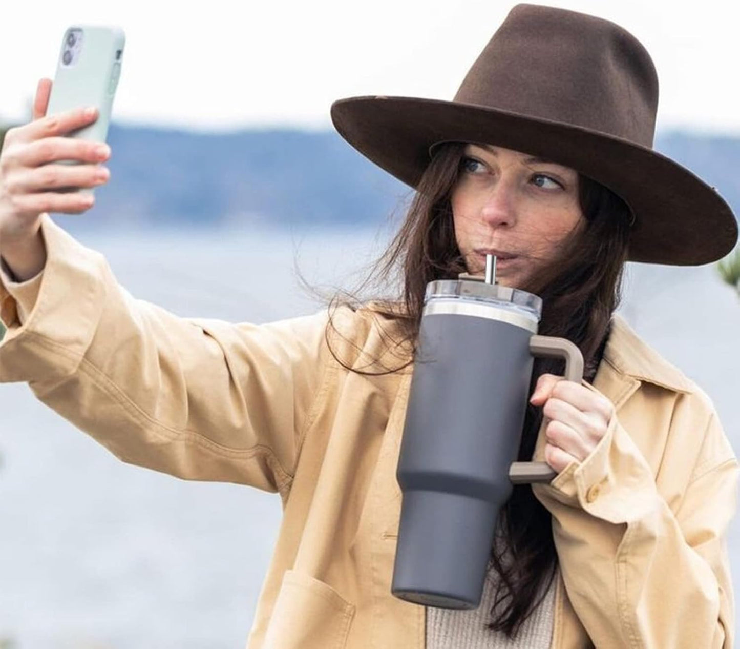 AIERSA Metal Straws for 40oz Tumbler Replacement,12 Inch Reusable Stainless Steel Straw Compatible Stanley Cup, 6pcs Large Straws with Cleaning Brush for Stanley Cup Accessories