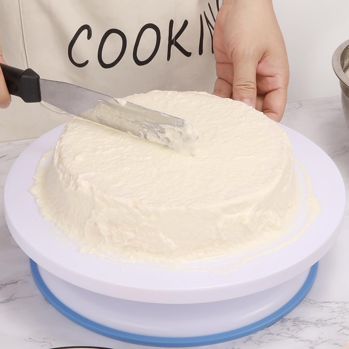 Cake Decorating Turntable 11 Inch Cake Turntable Anti-Slip Rotating Cake Stand for Decorating(1pcs Yellow)