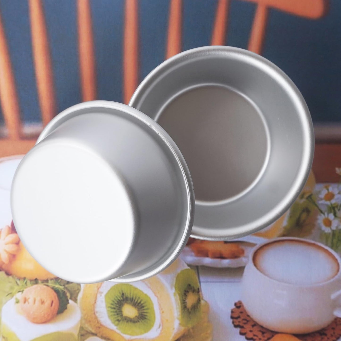 Aluminum Alloy Tart Pan, 3 Inch Cute Flan Mold, 10 Pieces Egg Tart Molds for Baking Pastel de Nata, Pie, Tartlet, Popover - Silver Tin