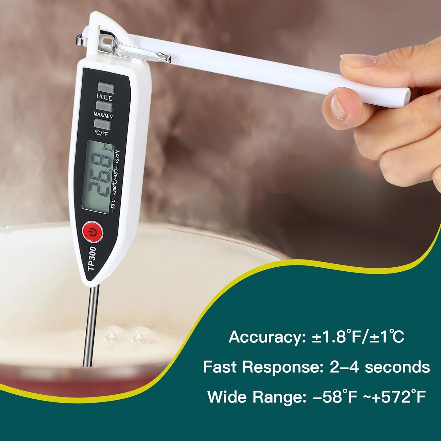 12 Set Waterproof Food Thermometer for Water, Liquid, Candle and Cooking Digital Meat Thermometer with Long Probe Instant Read for Kitchen BBQ Grill Candy (Black,White,Red)