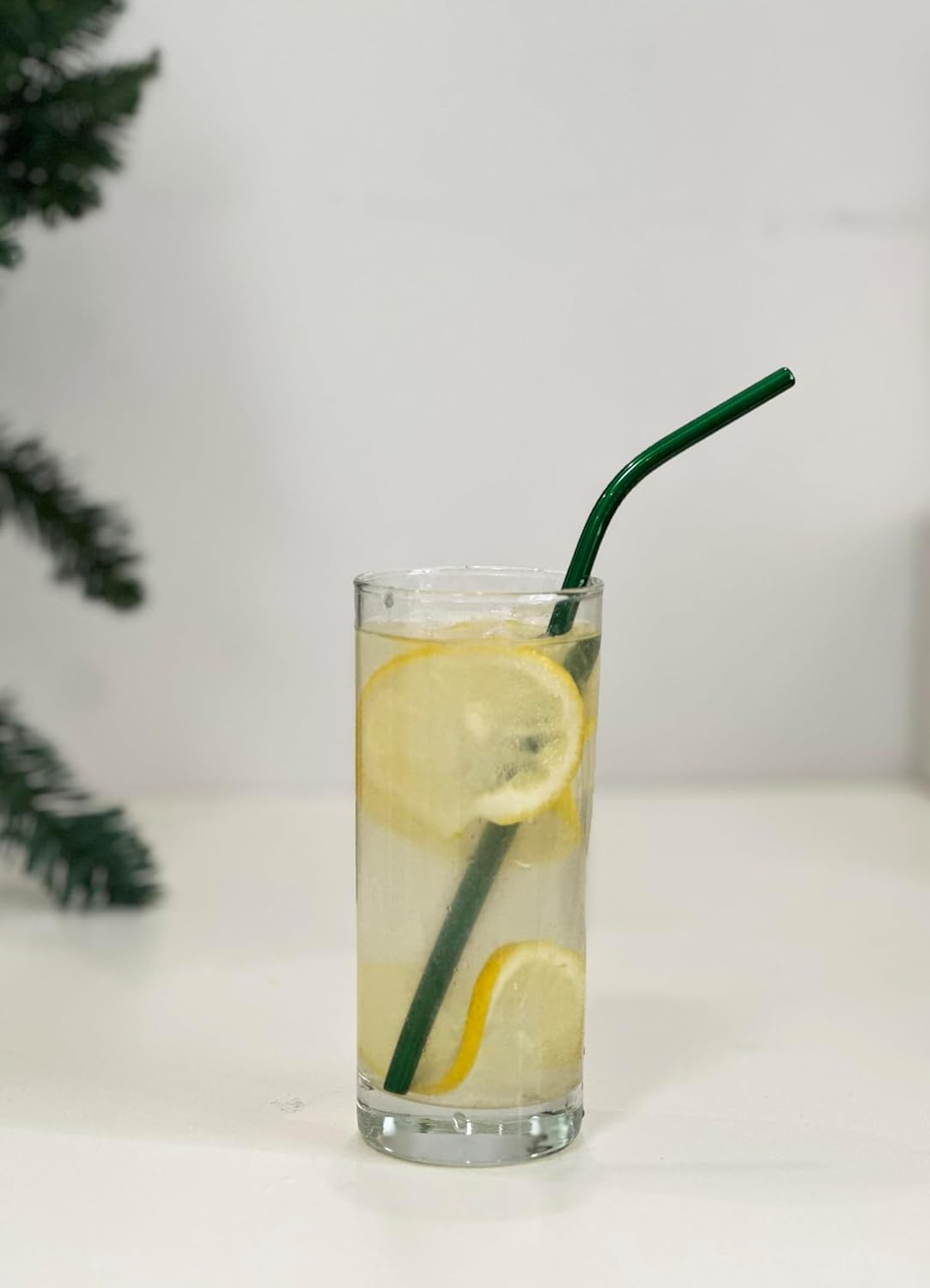 10 Pcs Stainless Steel Straws, Reusable Drinking Straws, Bent Metal Straw Sets with 2 Pcs Cleaning Brushes (Green, 10.5 Inch)