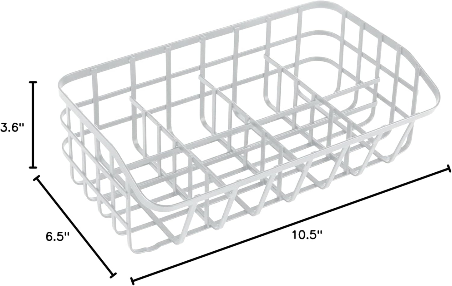 Tea Bag Organizer Caddy - Metal Tea Box Storage Holder for Cups, Pods, Packets, Condiment Accessories - White