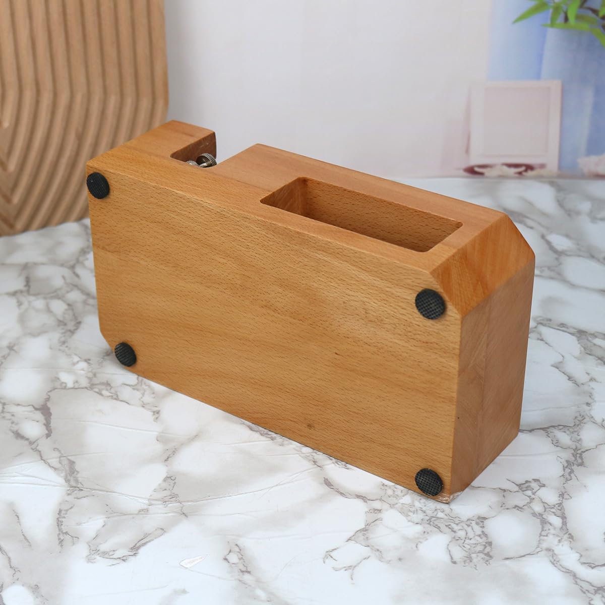 Espresso Tamping Station - Wooden Coffee Tamper Station For Storage 58 mm Portafilter Tamper Distributor - Espresso Organizer - Knock Box Accessories