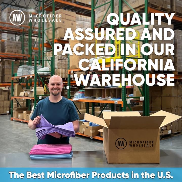 Microfiber Wholesale MW Pro Multi-Surface Microfiber Towel – 12 Pack | Premium Cleaning Cloth | Clean, Dust, Polish, Absorb | Large 16"x16" (Black)