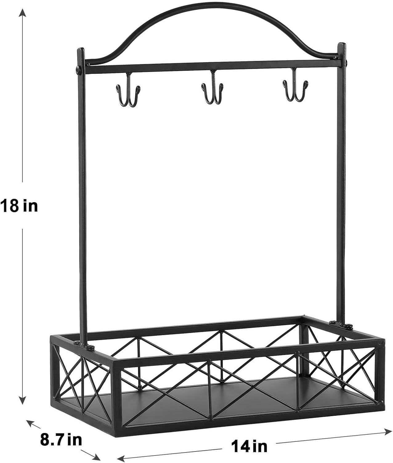 Coffee Mug Holder, 6 Big Capacity Cup Holder for Countertop, Cup Rack Organizer,Mug Tree with Storage Base for Coffee Bar Accessories (Large)
