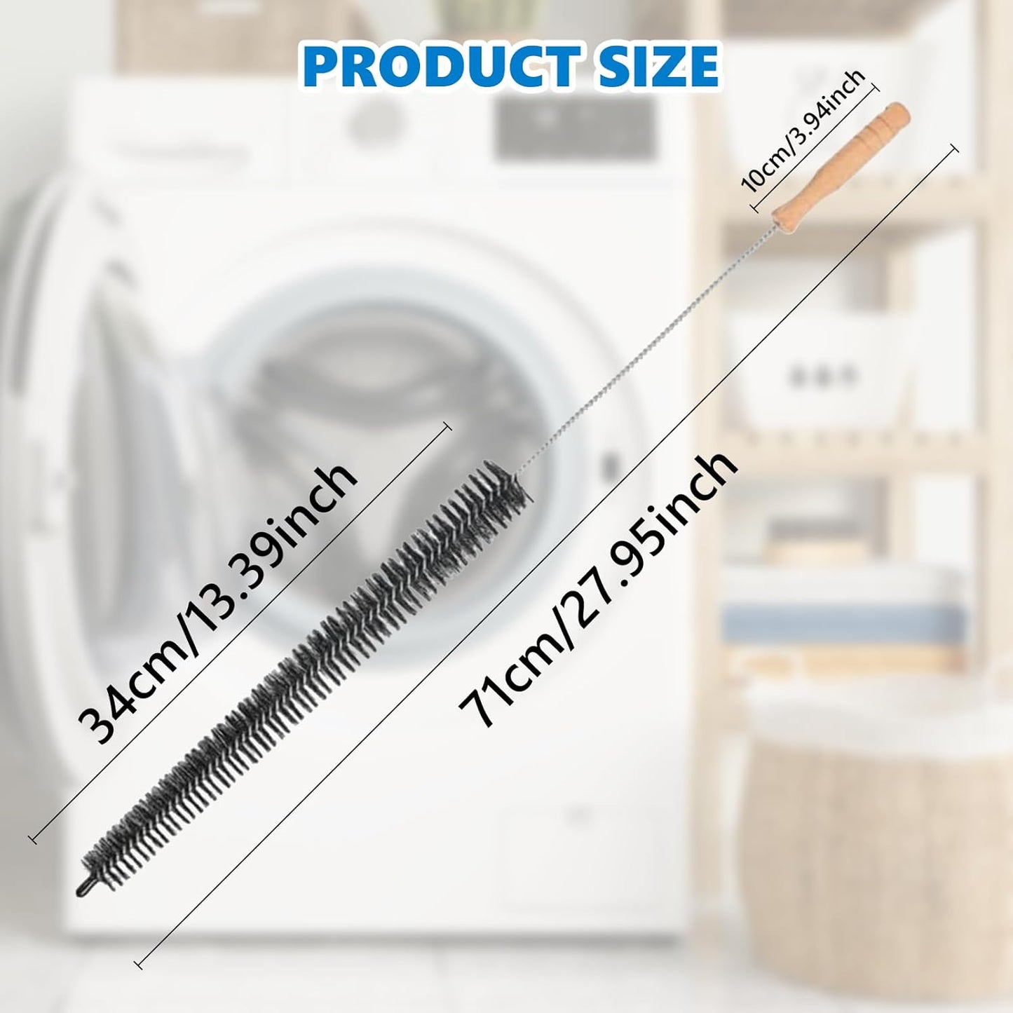 Dryer Lint Brush Vent Cleaner Lint Trap Cleaning Tool Dryer Vent Brush Long Flexible with Wood Handle 27.95Inches Medium Size for Dryer Vent Cleaning DIY Enthusiasts Homeowners (1, PCS)