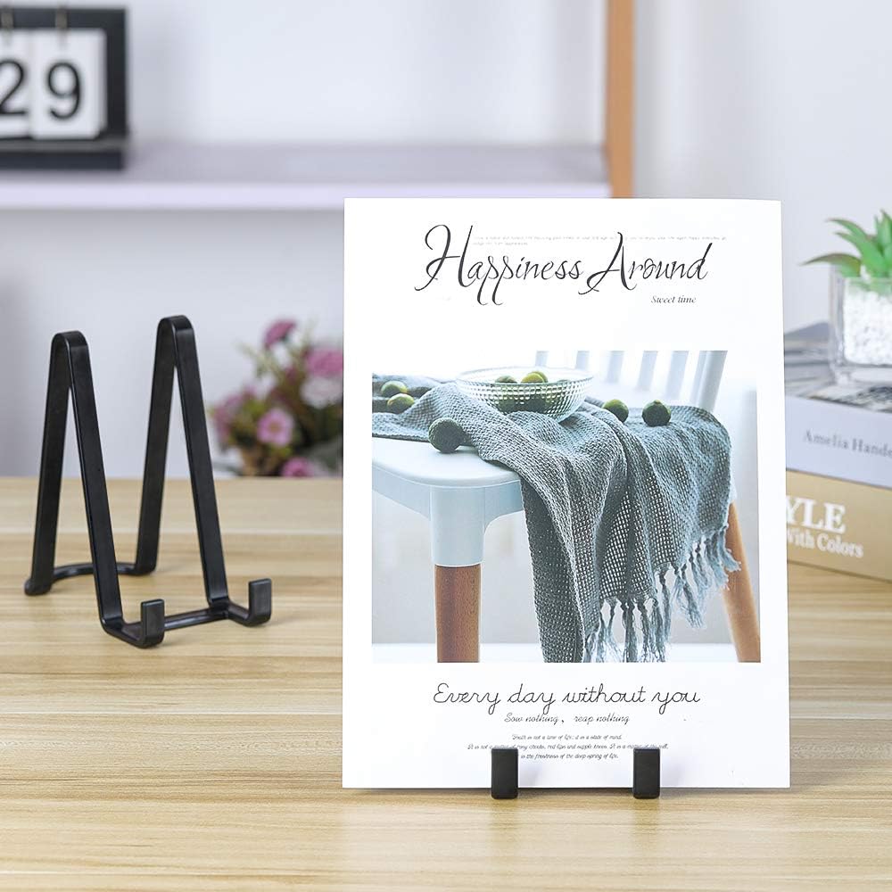 Plate Stands for Display - Plastic Easel Stand Plate Holder Display Stand Picture Frame Stand for Pictures | Photo|Decorative Plate |Dish | Tabletop Art - 6 inch-Black