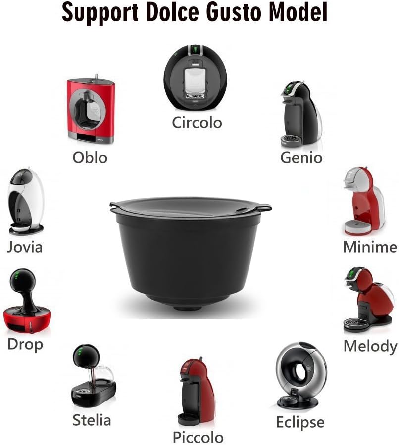 BRBHOM Colorful Dol*e Gu*to Refillable Capsules Pods,6 Refillable Coffee Capsule Reusable Coffee Filter Compatiable with Dol*e G*sto(6 Pcs colorful)