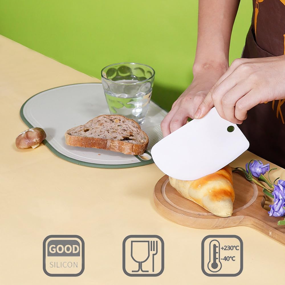 Plastic Scraper Tool Set,Bread Dough Scraper Dough Cutter,Flexible Plastic Bench Scraper For Baking,12Pcs Cake Scraper Smoother(White).