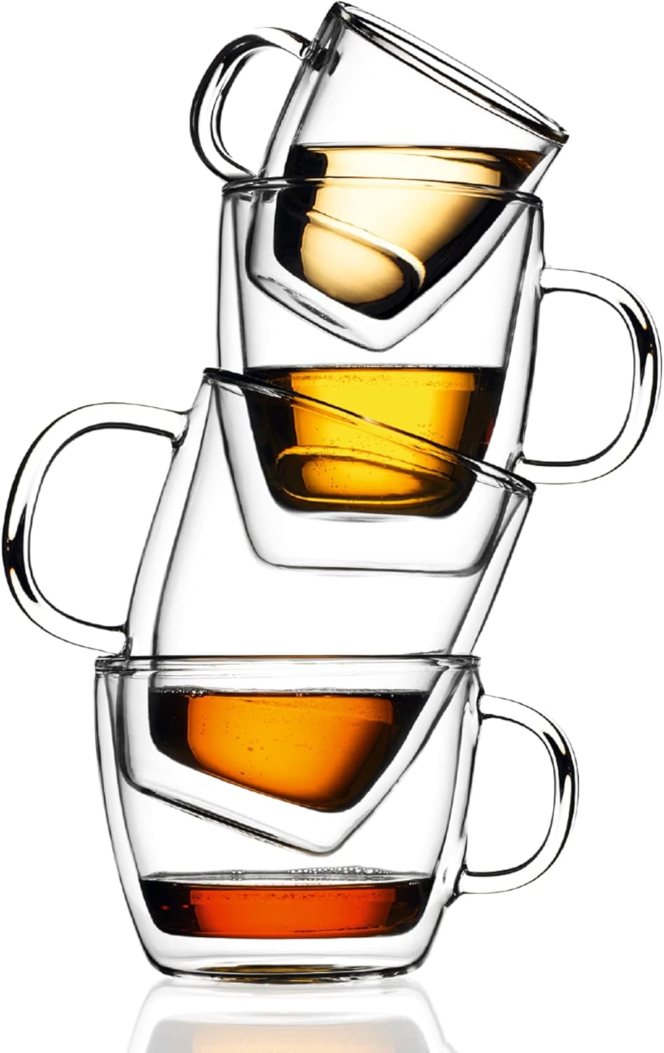 Bodum 5oz Bistro Double Wall Espresso Mug, High-Heat Borosilicate Glass, Set of 2, Clear