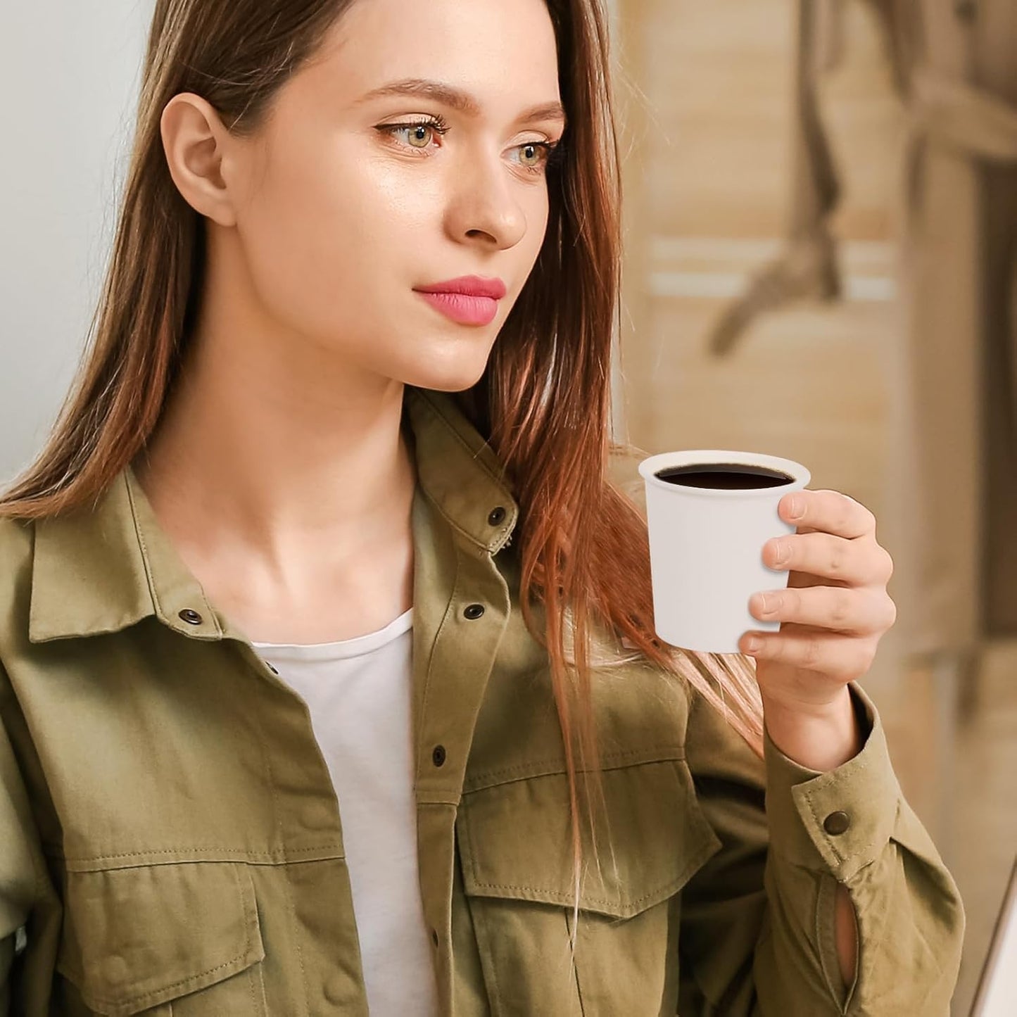 600 Pack 4 oz Paper Cups, Disposable Mini Bathroom Mouthwash Cups, Hot/Cold Drinking Cups, White Disposable Paper Cups for Bathroom, Home, Party, Office, Picnic, Travel