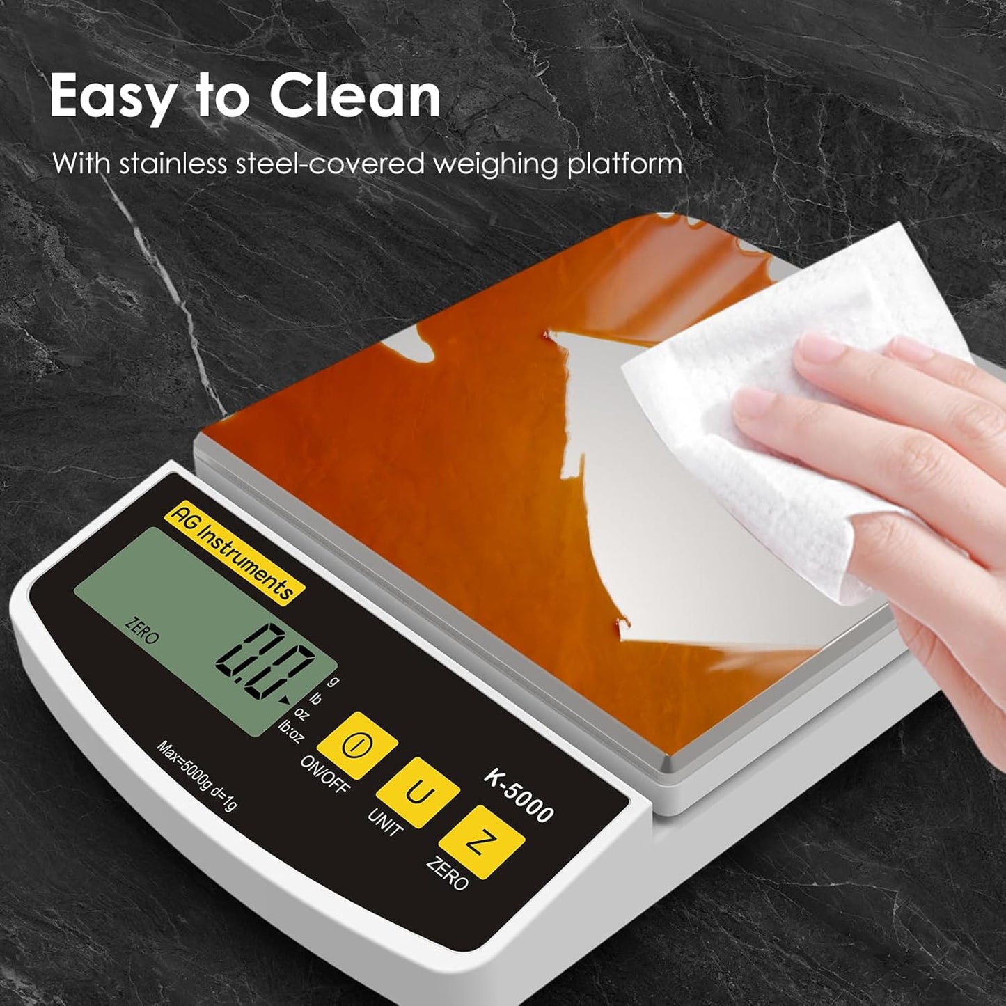 11lb/1g Digital Food Kitchen Scale, Multi-Functional Grams Ounces for Cooking Baking Diet Meal Prep Weight Loss, 4 Units, Stainless Steel Zero Tare Function