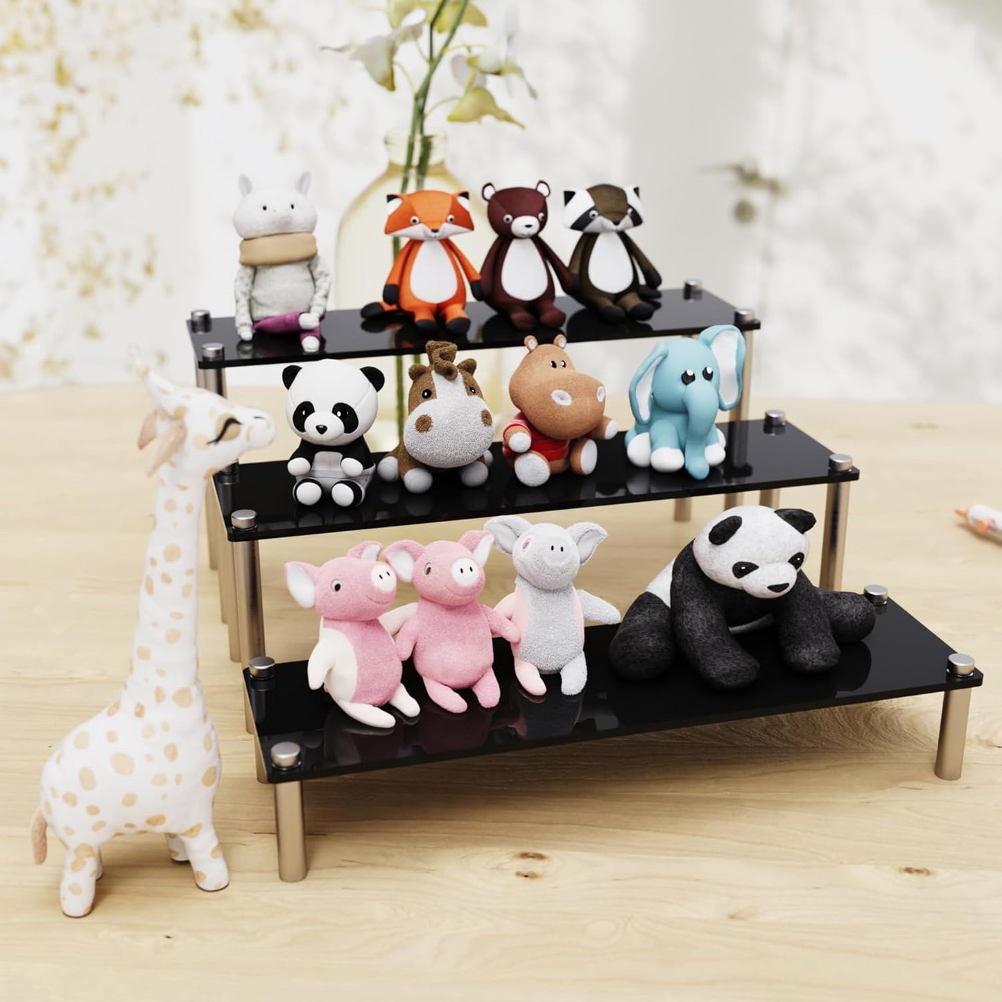 3-Tier Acrylic Display Riser Stand - Clear Organizer for Perfume, Cupcakes, Figures, Desserts, and Party Decoration