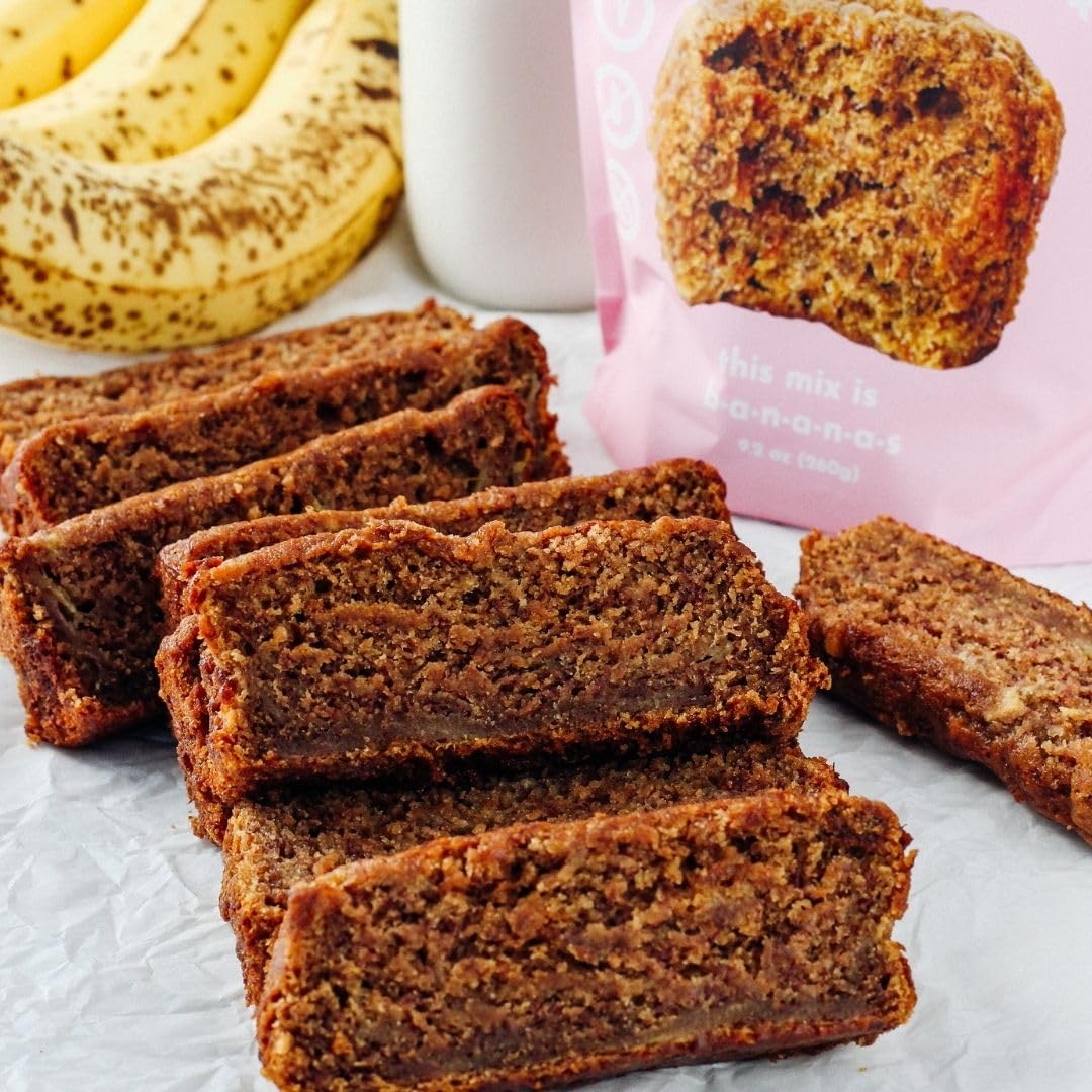 GoNanas Original Oat Flour Banana Bread Mix, Suitable for Plant Based Vegan Diets, Gluten Free Dairy Free Snacks, Healthy Snacks For Adults, Muffin Mix, Nut Free, Cupcakes Dessert, NON-GMO, 1pk