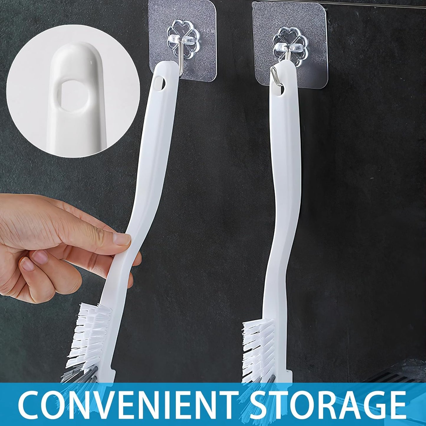 GTOTd Kitchen Right Angle Scrub Grout Small Cleaning Brush(2 Pack)Best Kitchen Gadgets Gifts Stuff for Bottle Bathroom Brushes Household Pot Pan Dishwasher Edge Corners Deep Brush with Stiff Bristles