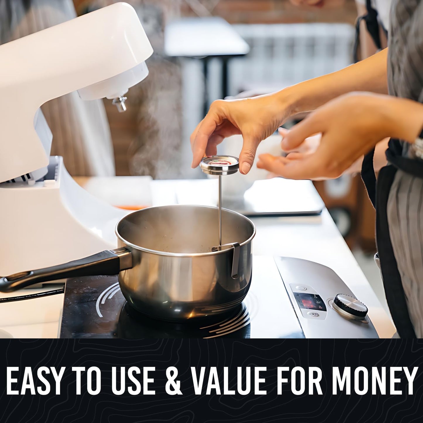 Candy Thermometer with Pot Clip - Deep Fry Oil for Frying and Candle Making - 2 Pack