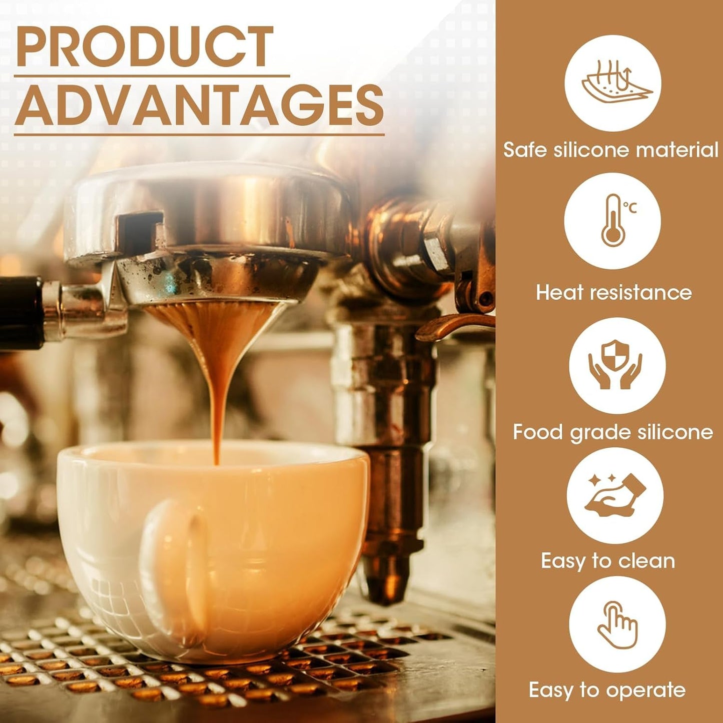 2PCS Gasket Replacement Parts for Breville,54mm Silicone Steam Ring Compatible with Breville Espresso Machine 878/870/860/880, Sage Espresso Machine Parts, Replacement Felt Washer for Breville