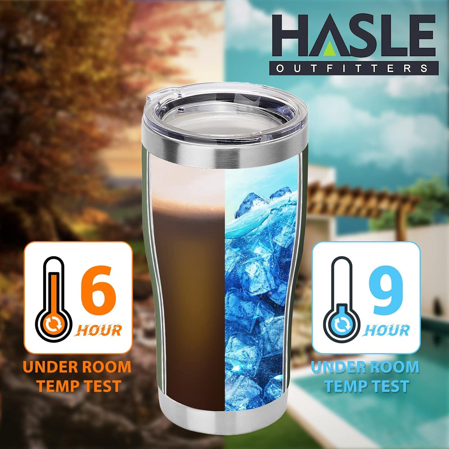 HASLE OUTFITTERS 20 oz Tumbler Bulk, Stainless Steel Tumblers with Lid, Vacuum Insulated Tumbler, Double Wall Powder Coated Cup, coffee mugs, Army Green, 1 Pack