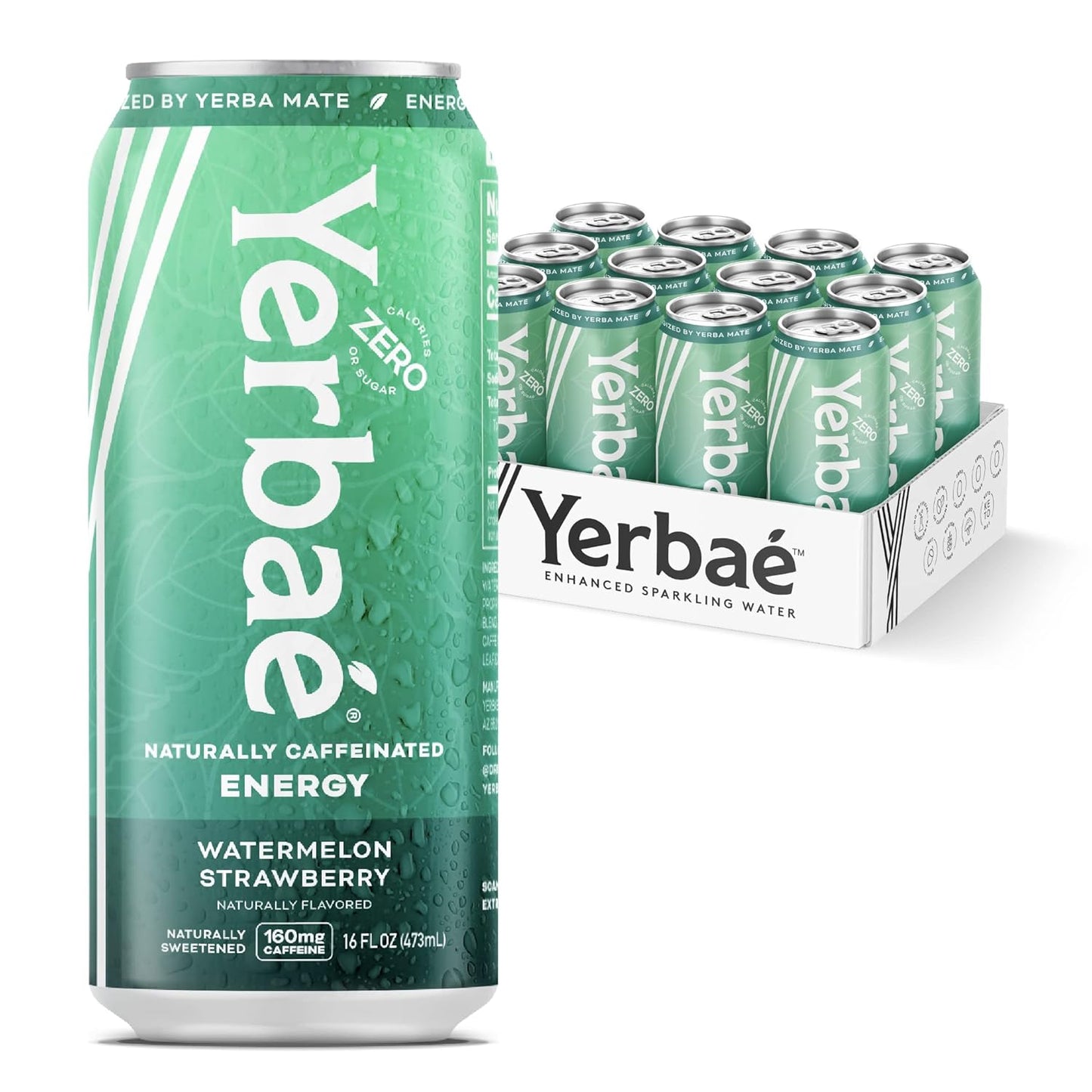 Yerbaé Energy Seltzer & Beverage Bundle - 16oz & 12oz Variety 24-Pack, 0 Sugar, 0 Calories, 0 Carbs, Energized by Yerba Mate & Plant-Based