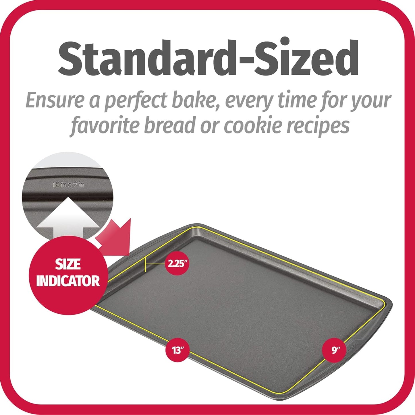 GoodCook Everyday Nonstick Carbon Steel 13” x 9” Baking Sheet Set, 3 Pack – Standard-Sized Carbon Steel Cooking Pans, Bakeware Set, Cookie Sheets for Baking, Oven Pan Set