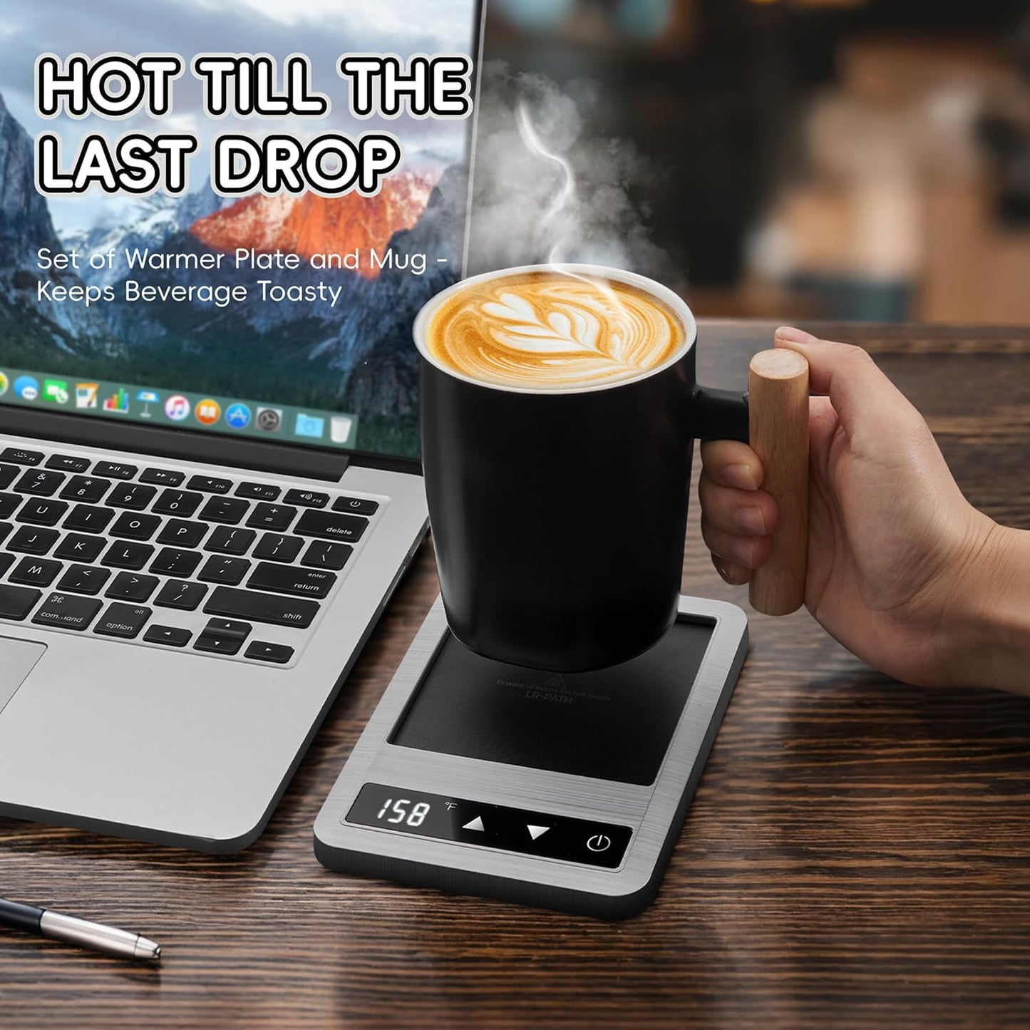 Coffee Mug Warmer & Mug Set 2025, Heated Cup for Desk with Temperature Control and Smart Auto Shut Off, 14oz