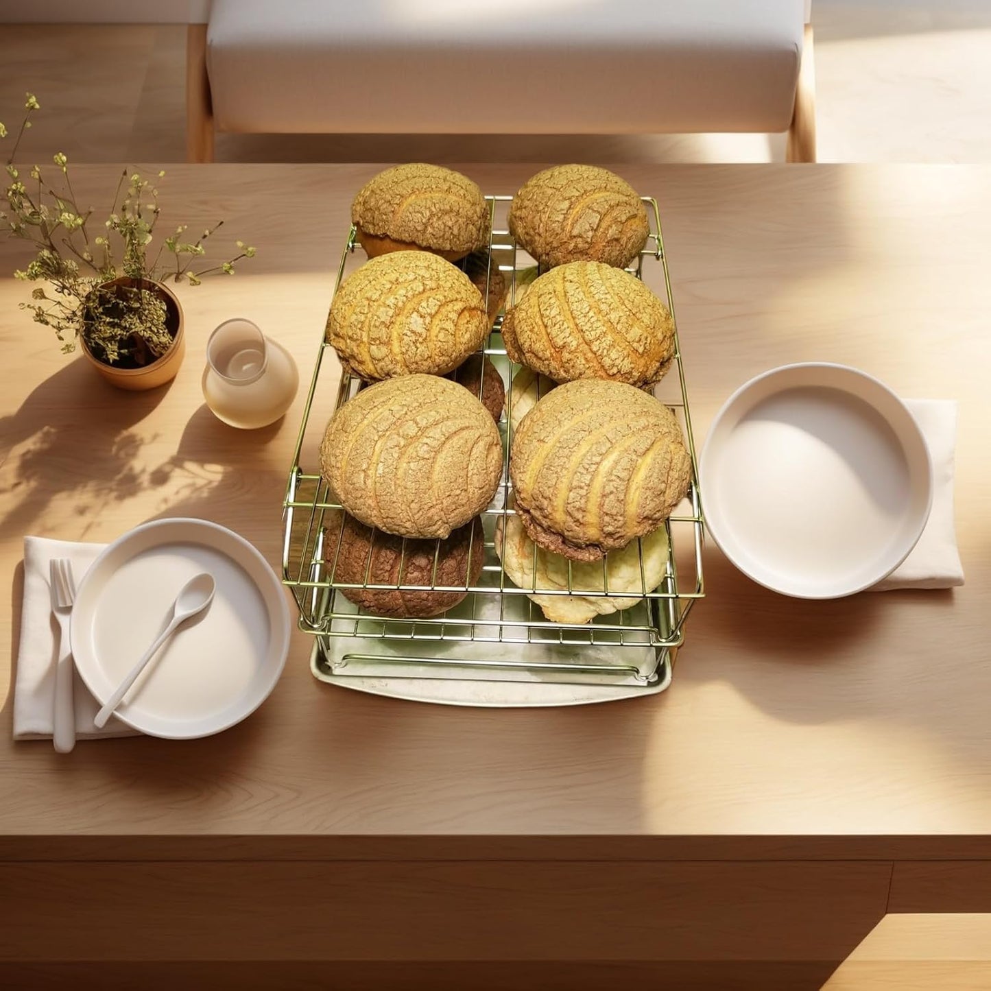 Concha Cutter Mexican Bread Mold - 4.1 Inch Stainless Steel, Two-Sided Concha Stamp for Pan Dulce, Premium Metal Bread Shape Cutter, Cortadora De Pan Mexicano