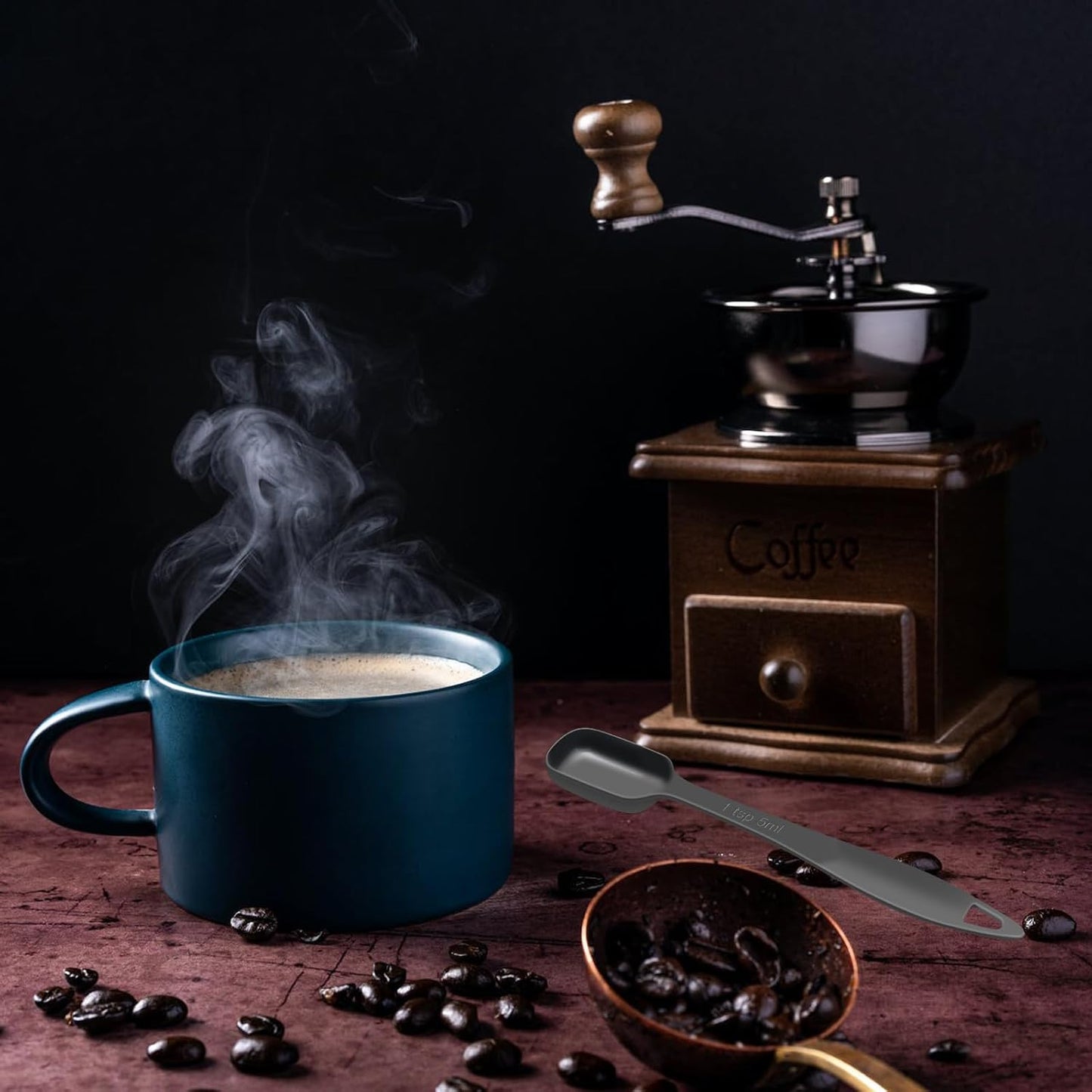 2 Pcs 1 Tablespoon(15 mL | 3 Tsp | 1 Tbsp | 15 cc | 1/2 oz) Stainless Steel Single Measuring Spoon, Long Handle Metal Measuring Spoon, Kitchen Gadgets for Cooking & Baking(Black)